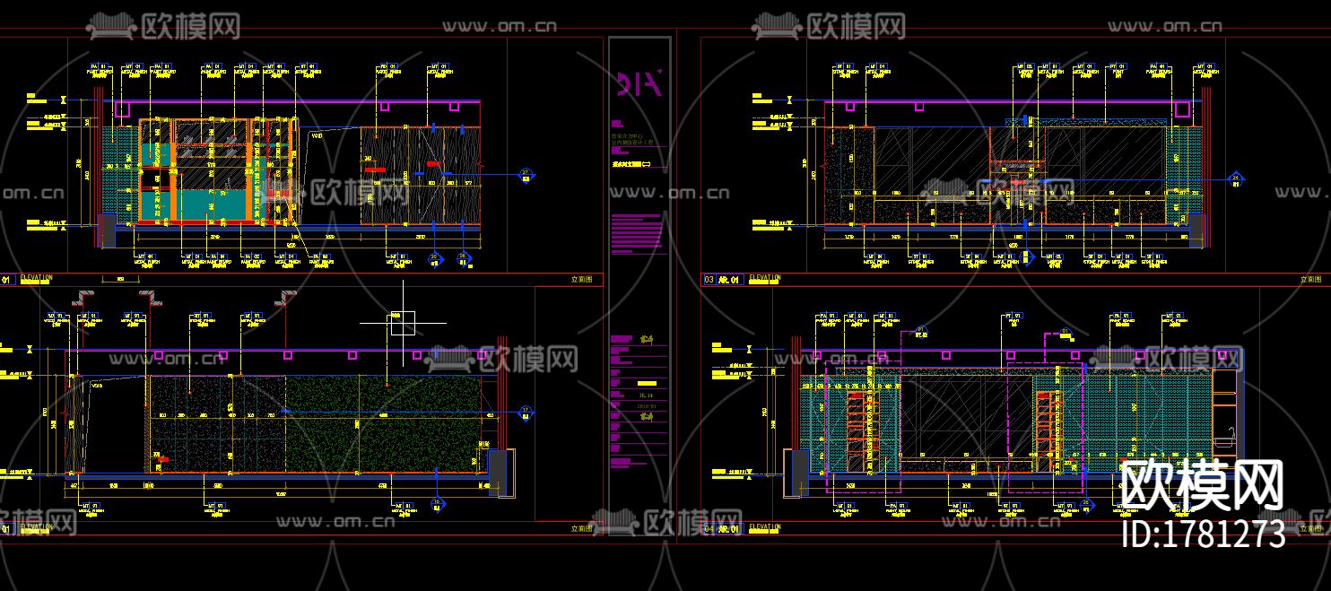现代办公室cad施工图下载（渲染图5）