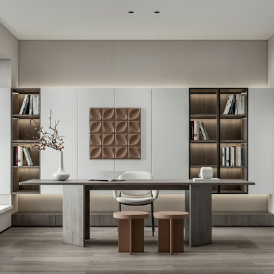 现代书房su模型