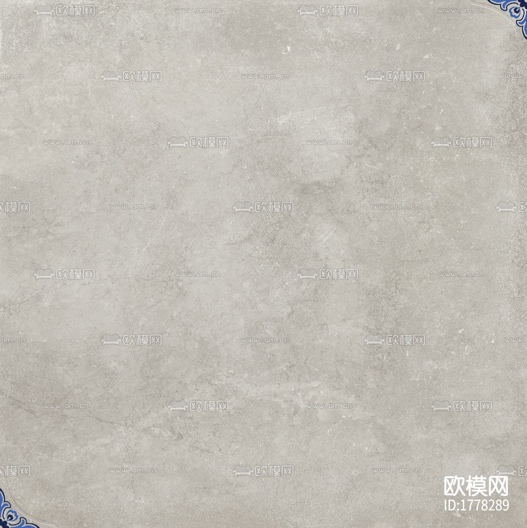 蓝色角花灰色瓷砖