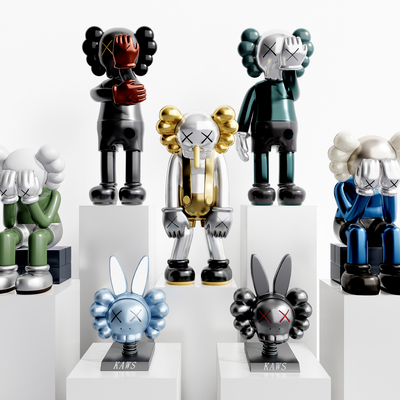  现代KAWS公仔摆件su模型 