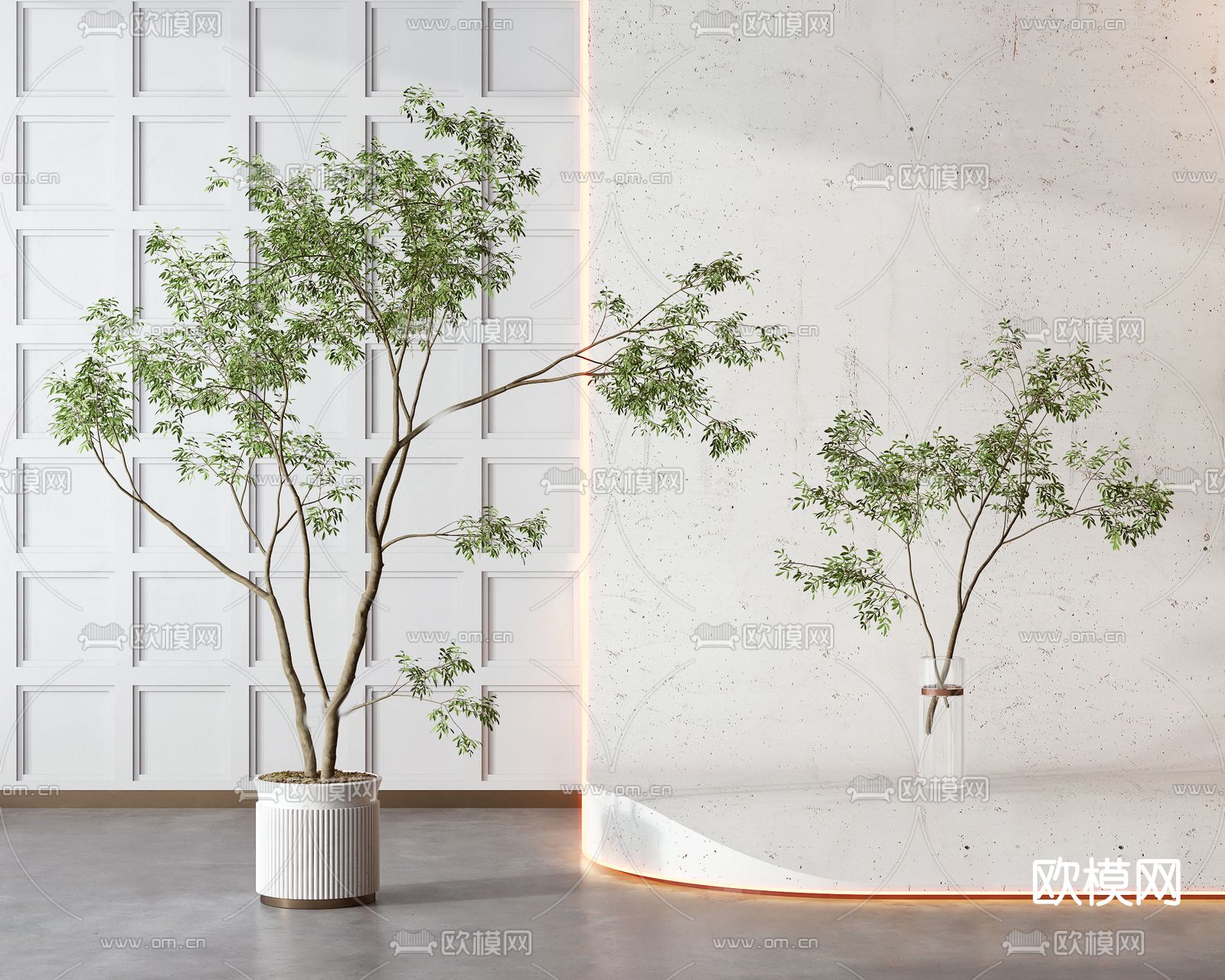 现代植物盆栽su模型