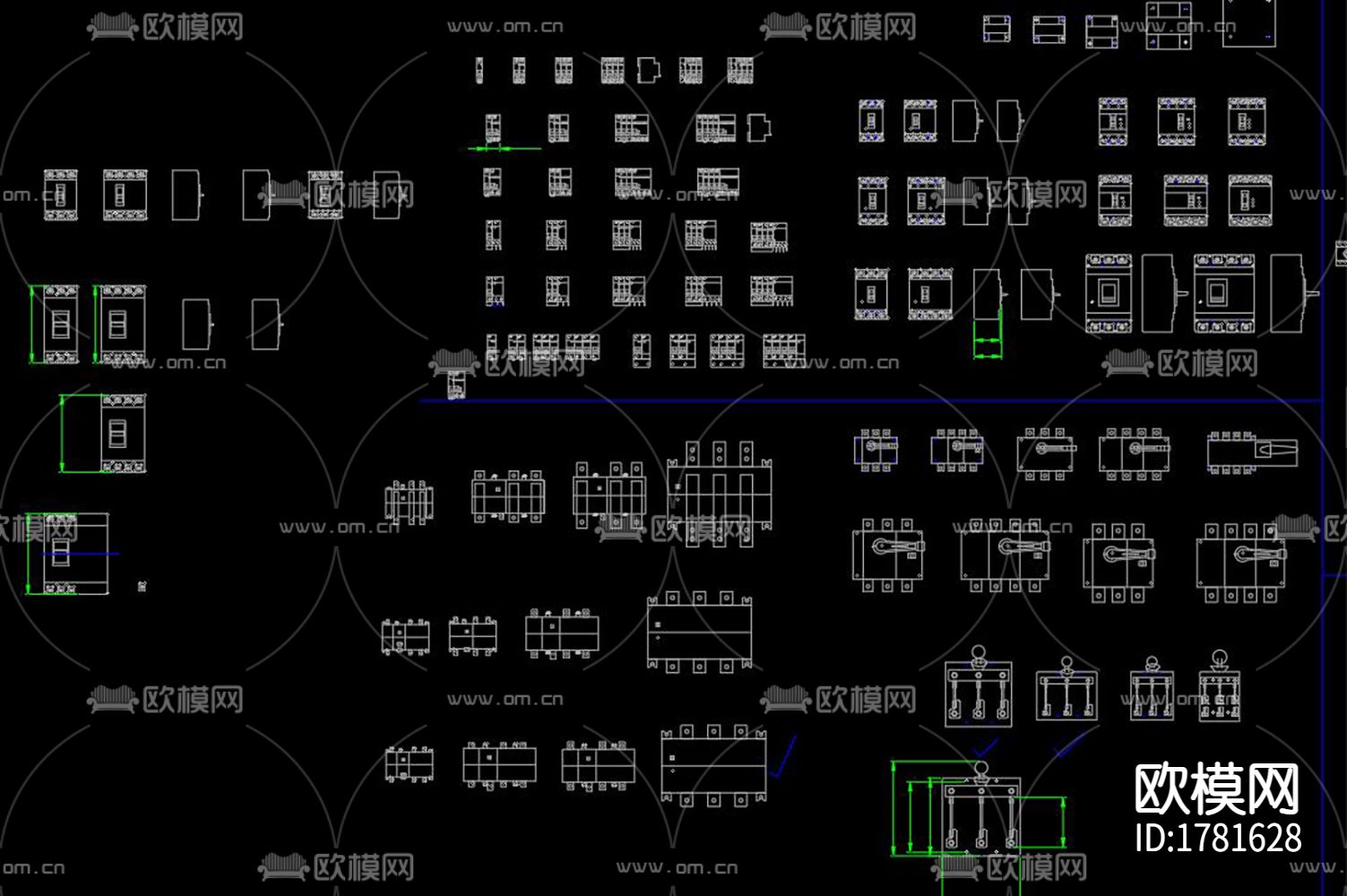 常用电气元器件cad图库下载（渲染图6）
