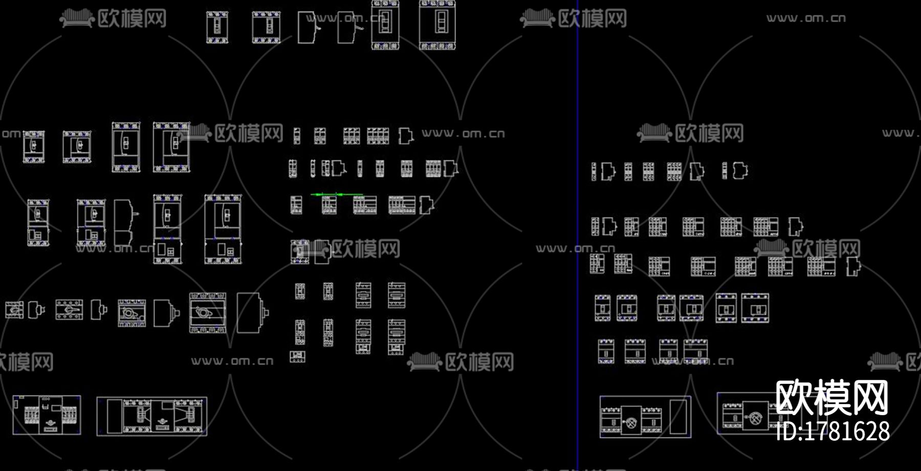 常用电气元器件cad图库下载（渲染图2）