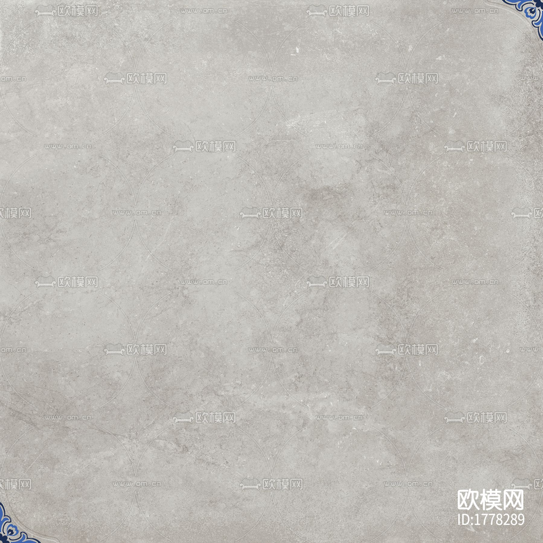 蓝色角花灰色瓷砖