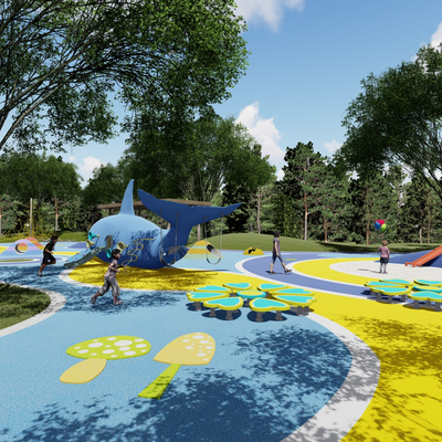  现代儿童乐园su模型 