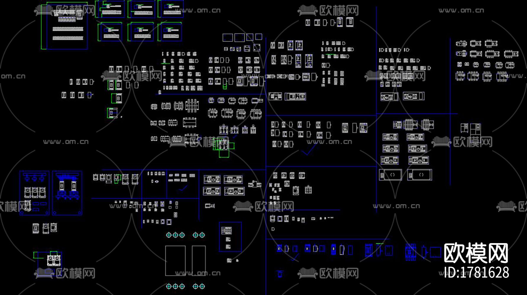 常用电气元器件cad图库下载（渲染图1）