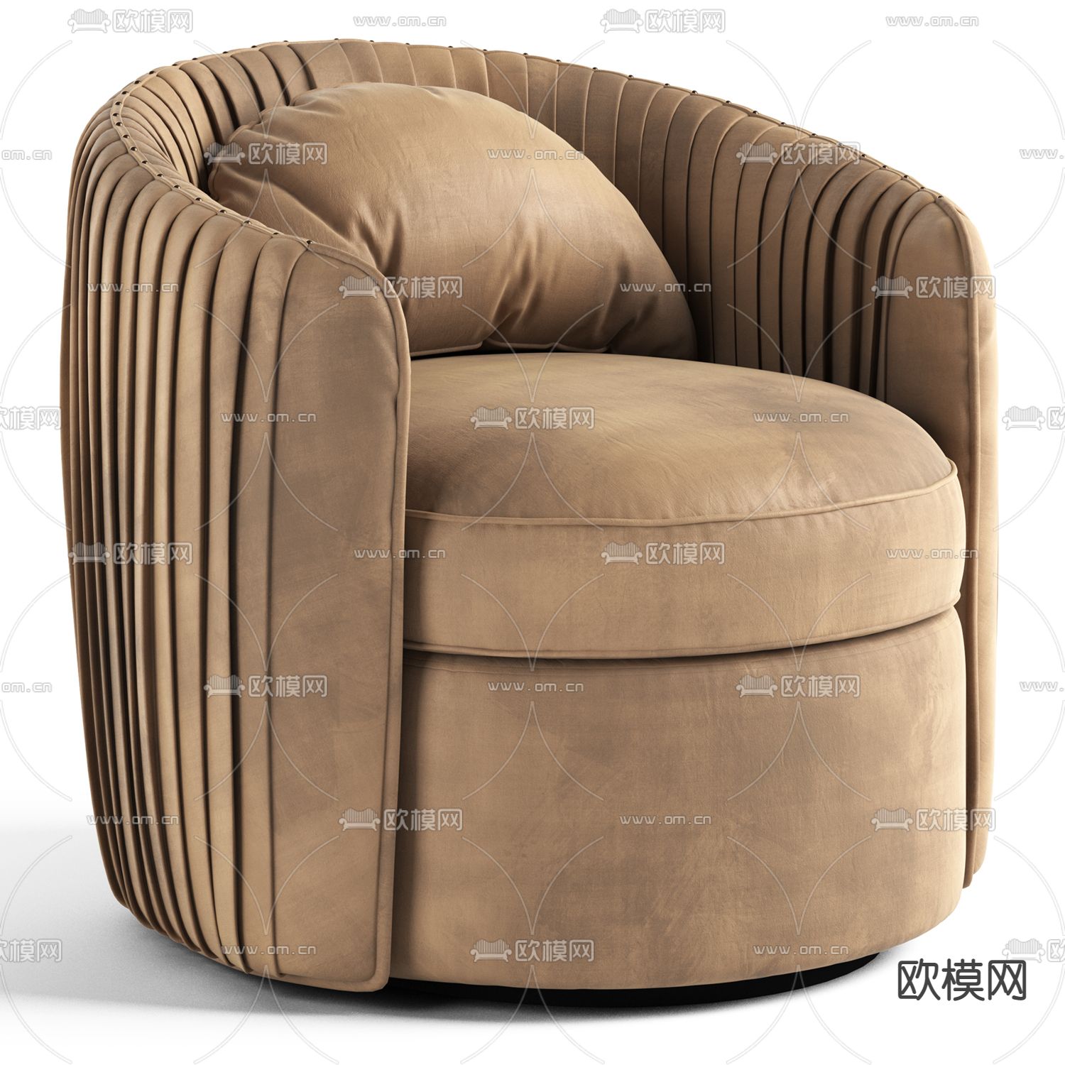 现代绒布单人沙发3d模型