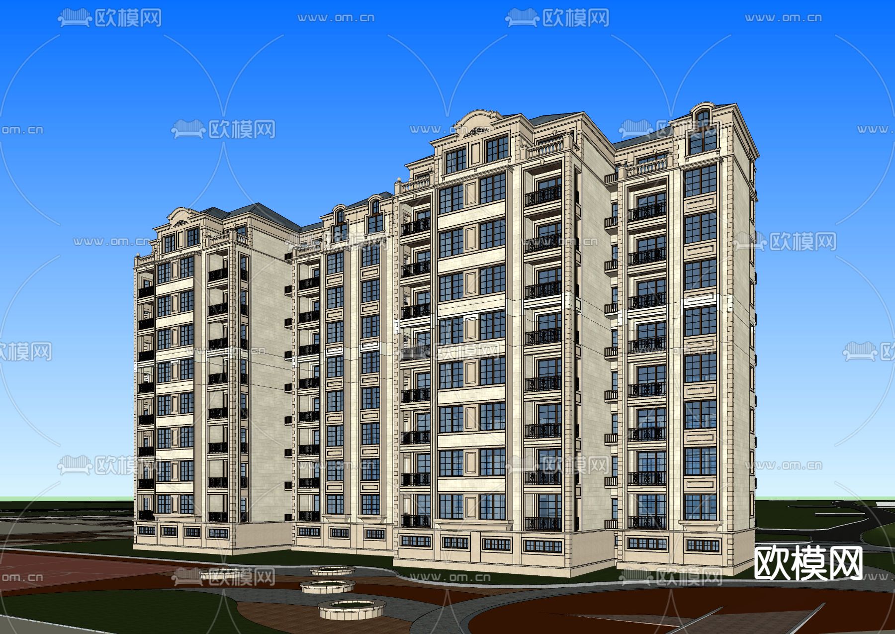 欧式住宅su模型下载（渲染图2）