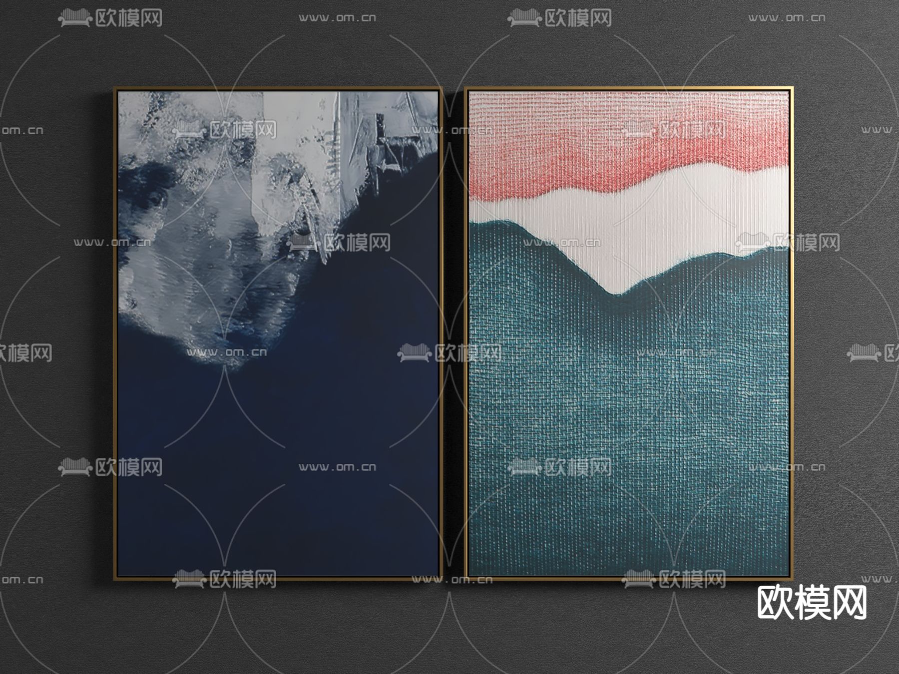 现代抽象装饰画su模型