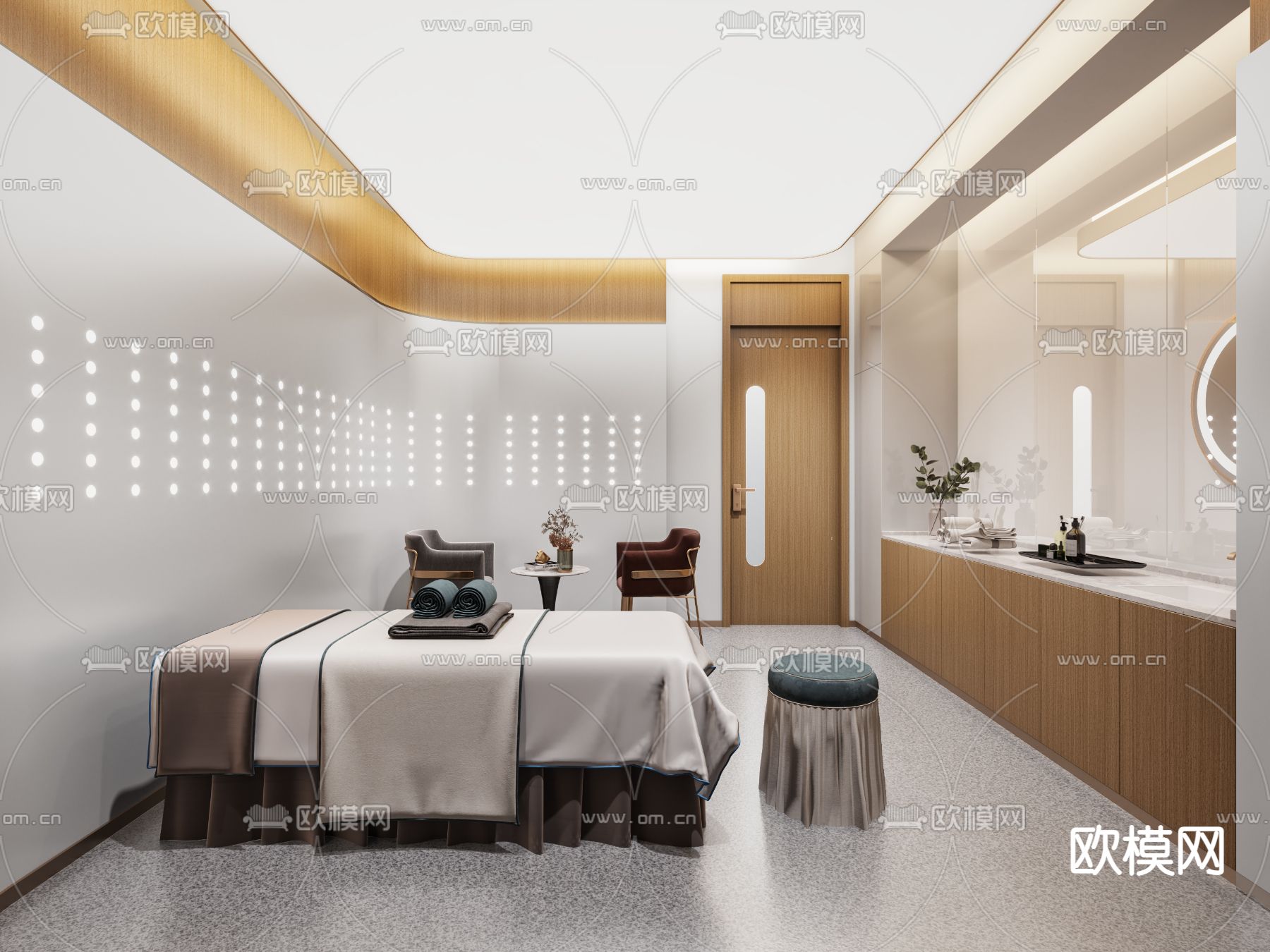 现代SPA护理房3d模型下载