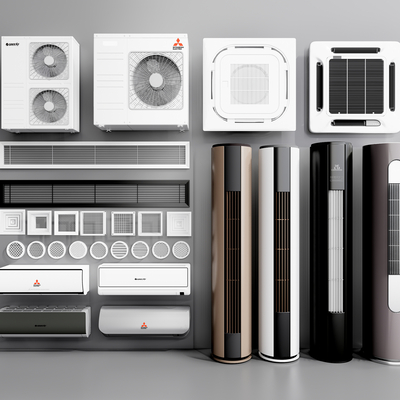  现代空调su模型 