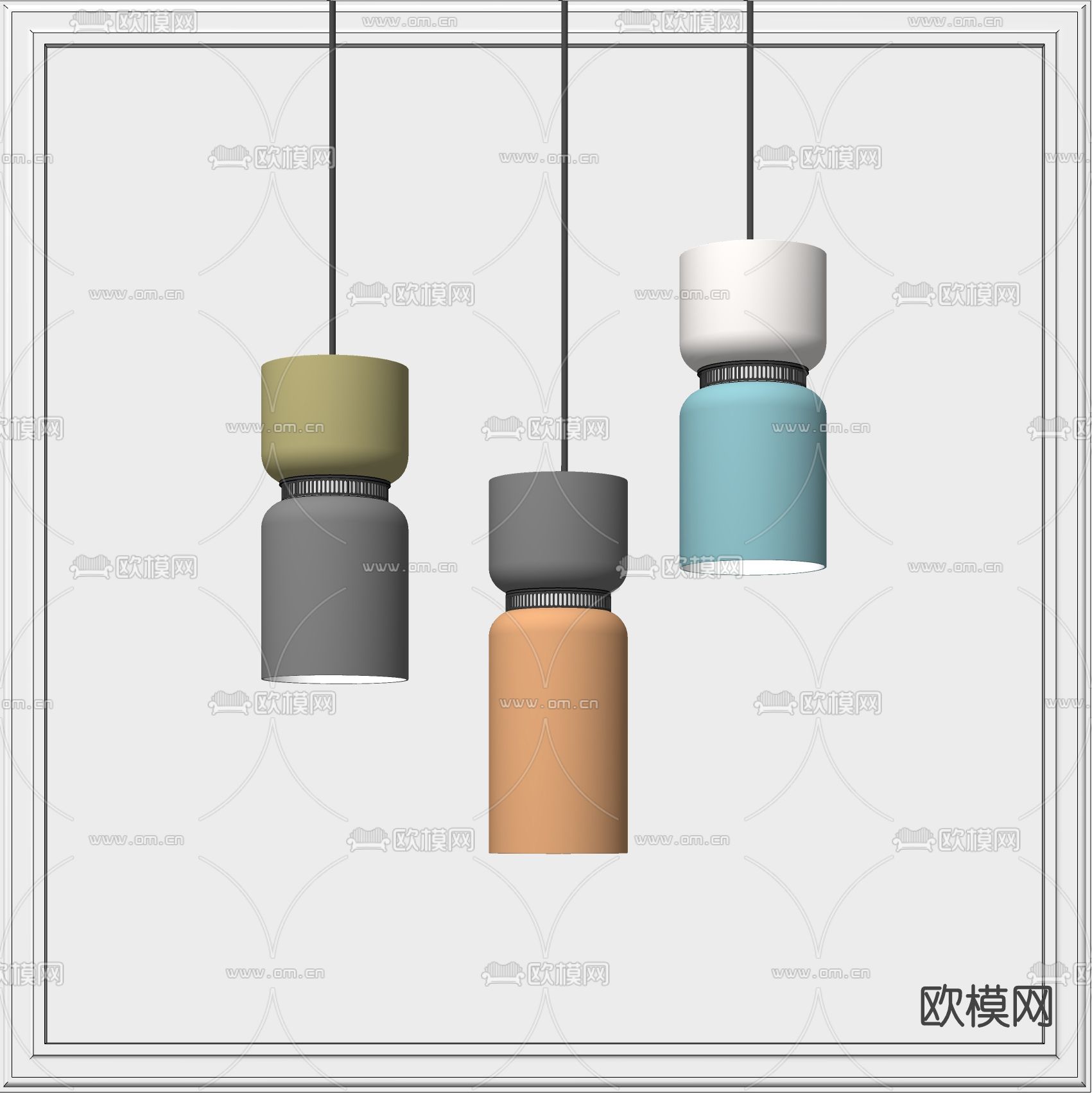 北欧时尚小吊灯su模型