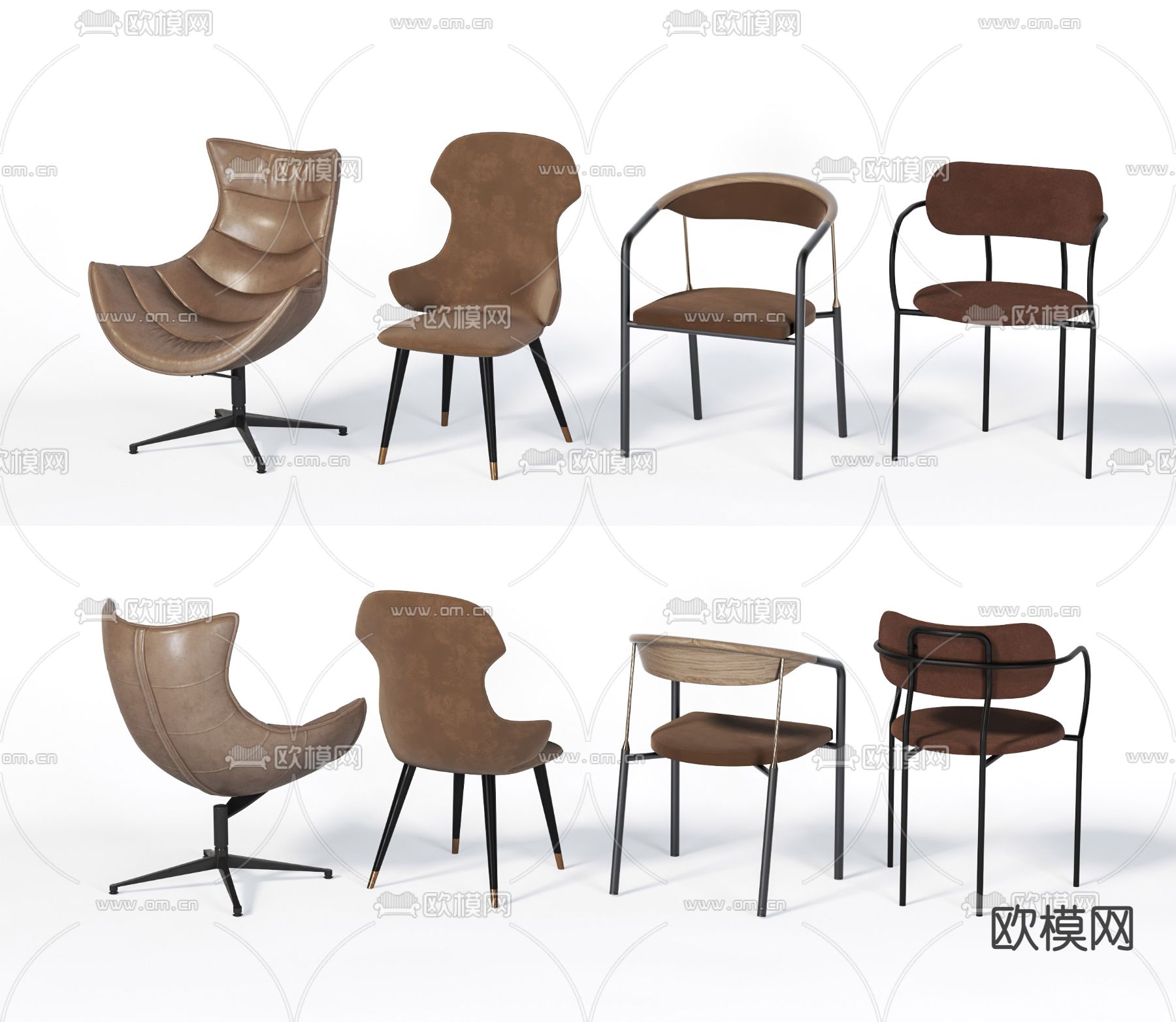 现代布艺休闲椅3d模型下载