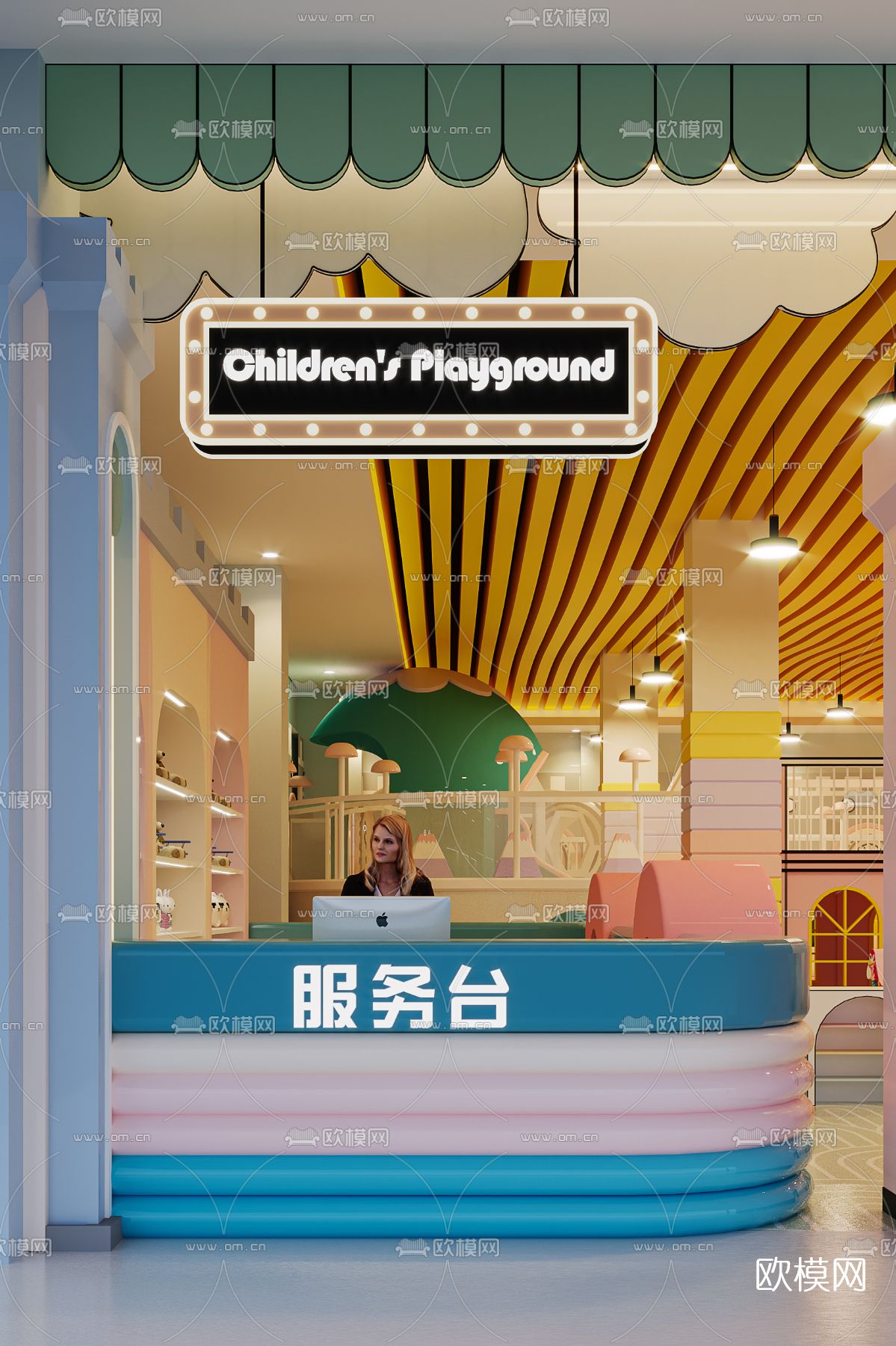 现代室内儿童乐园3d模型
