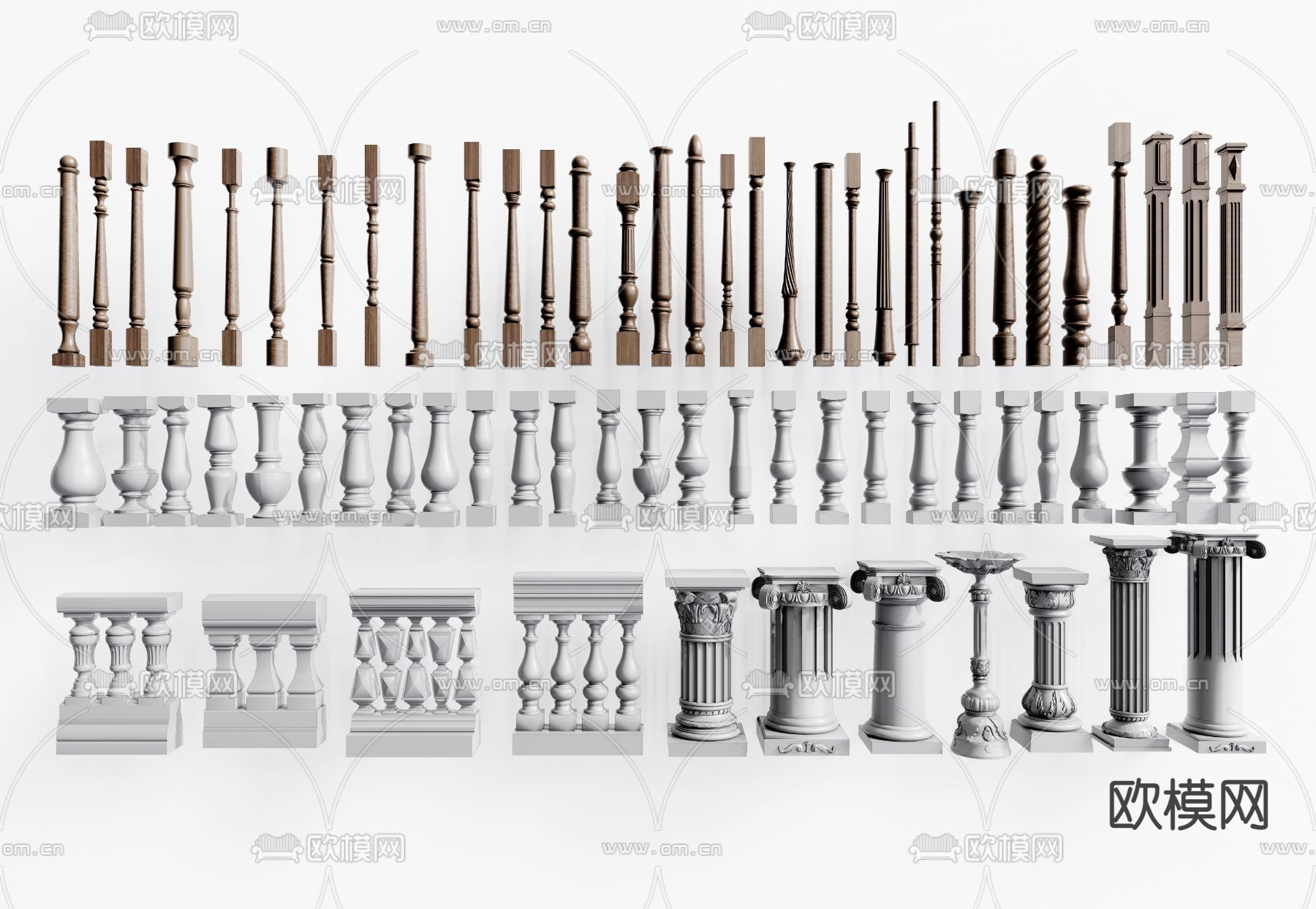 欧式罗马柱su模型下载（渲染图1）