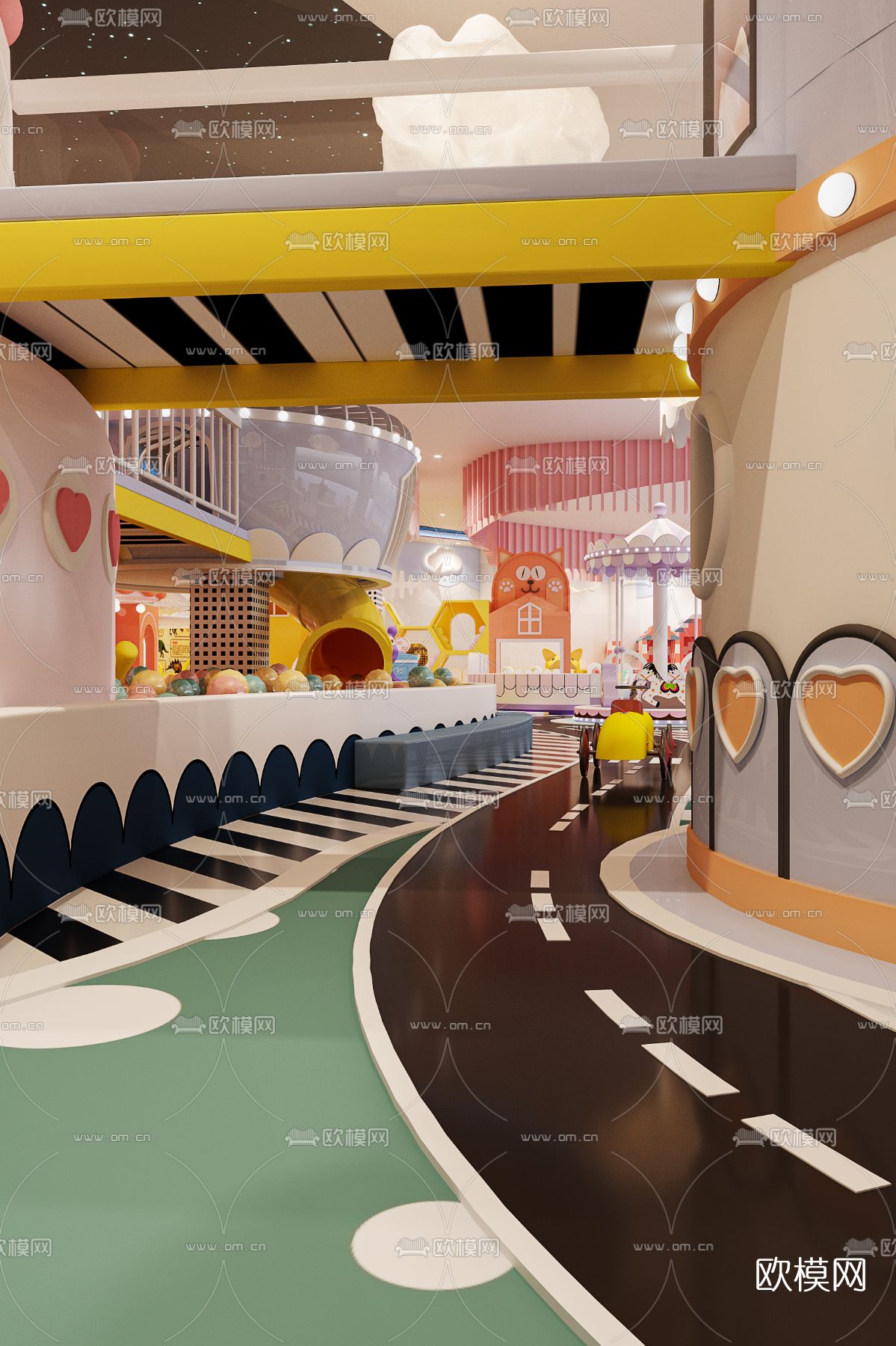现代室内儿童乐园3d模型下载（渲染图4）