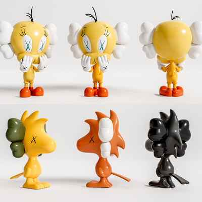  现代KAWS玩偶su模型 