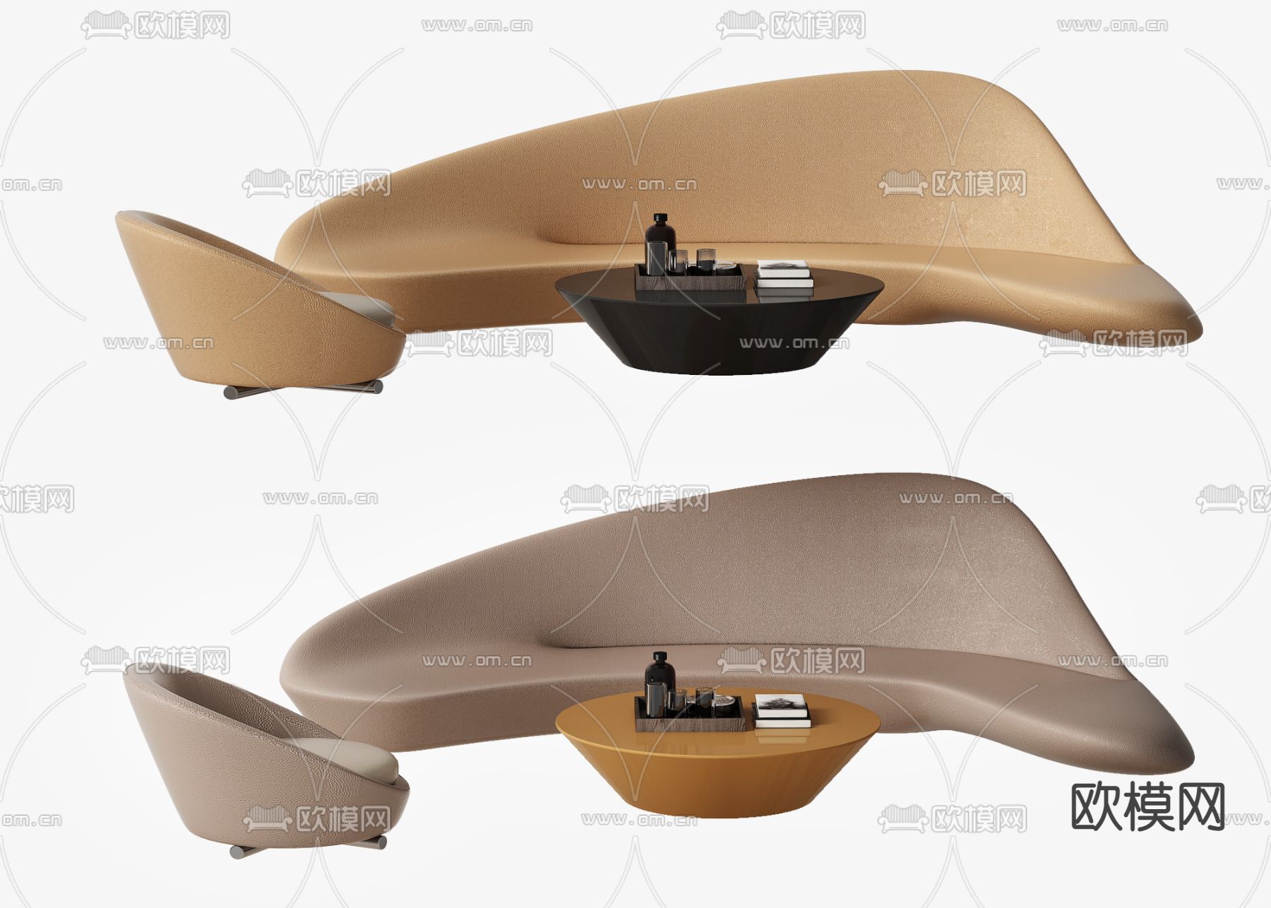 现代异形沙发组合3d模型