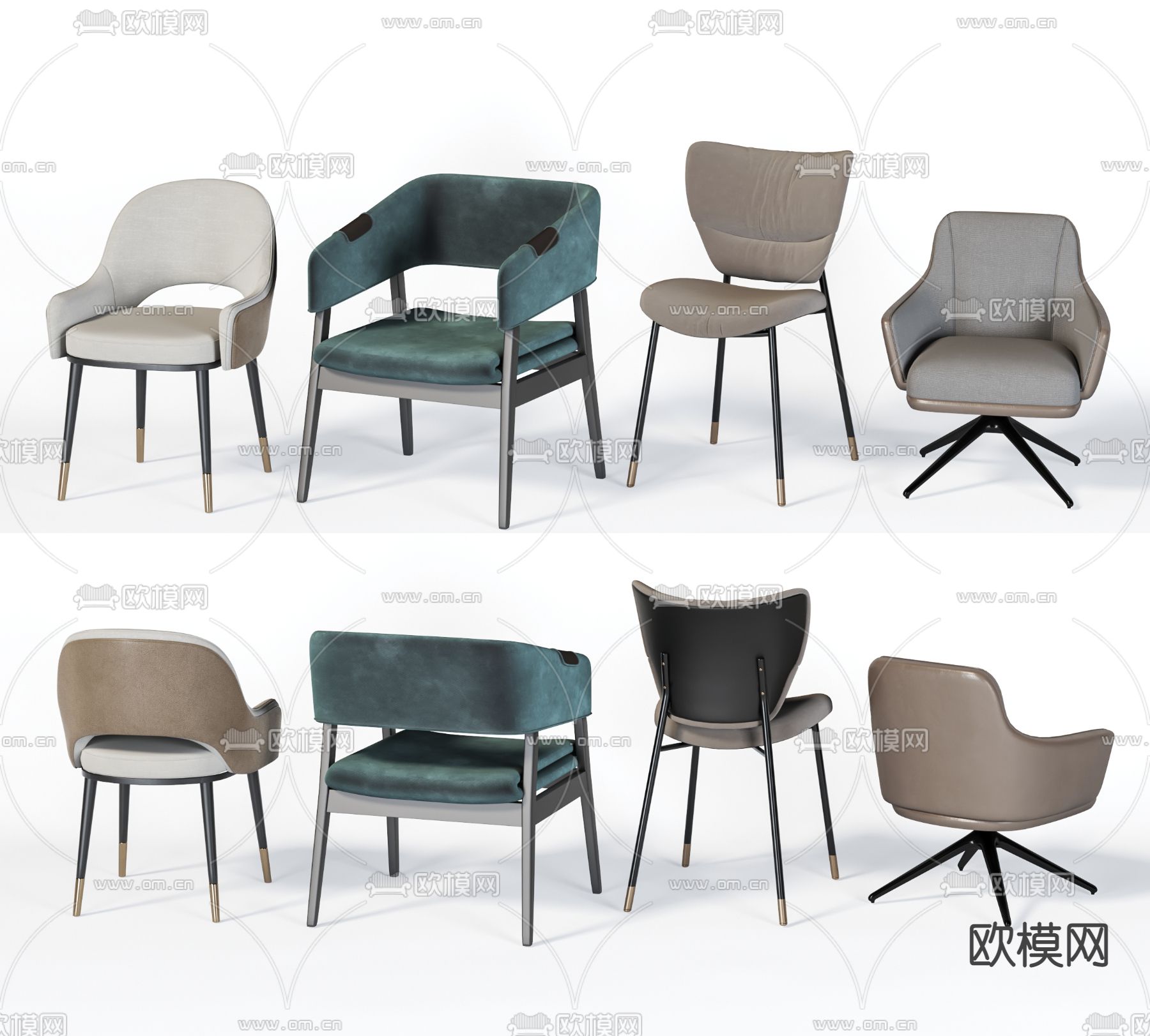 现代布艺休闲椅3d模型下载