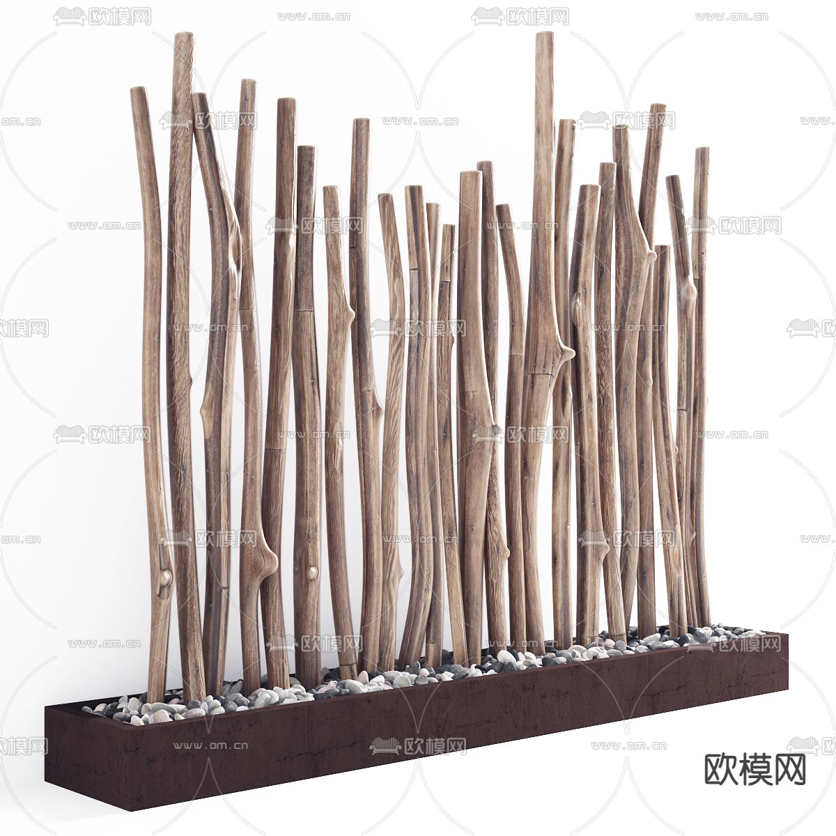自然风树枝干支隔断3d模型