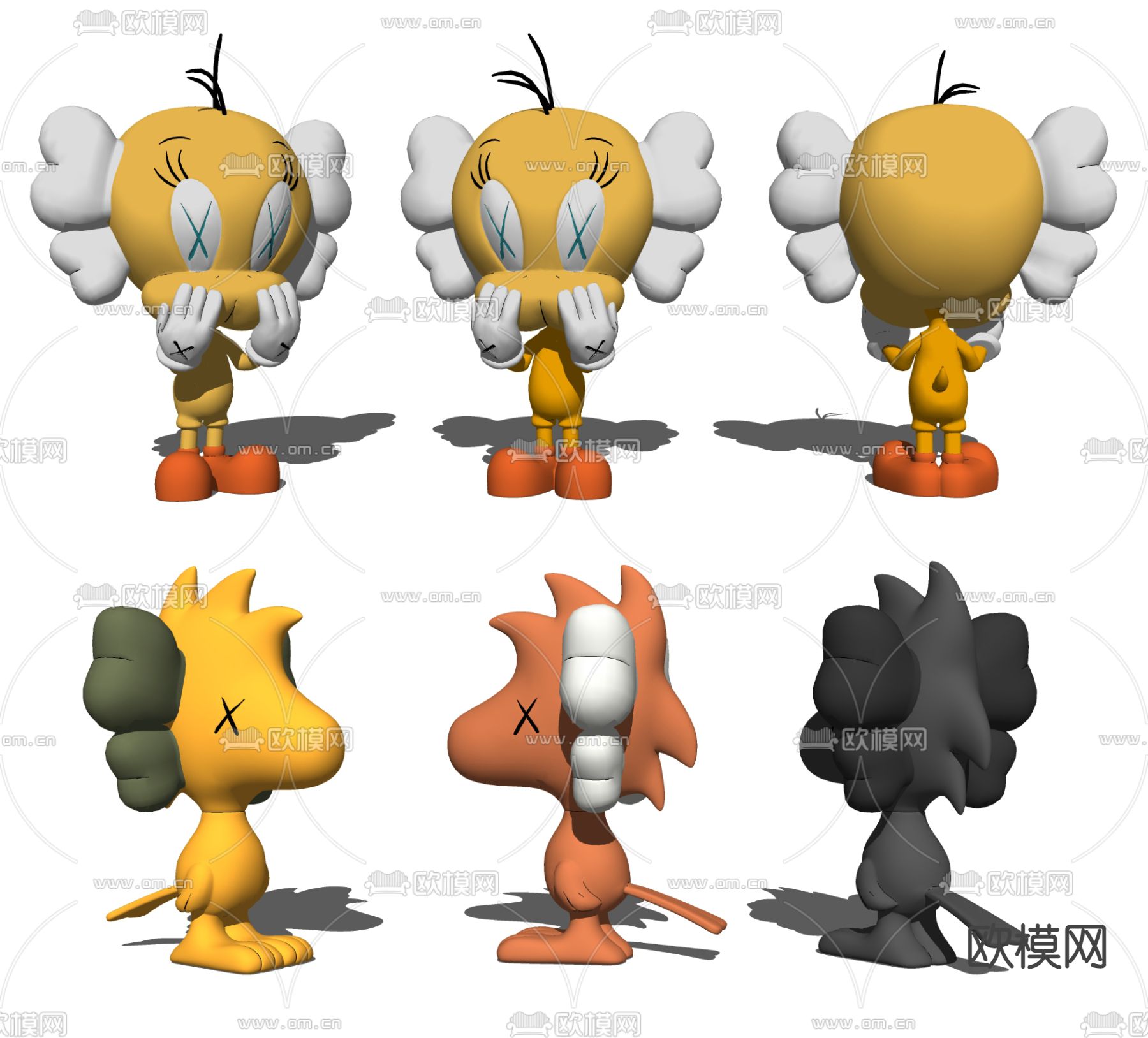 现代KAWS玩偶su模型下载（渲染图2）