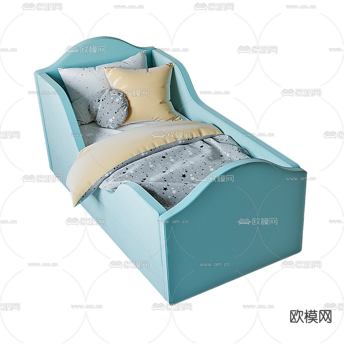 现代布艺婴儿床3d模型