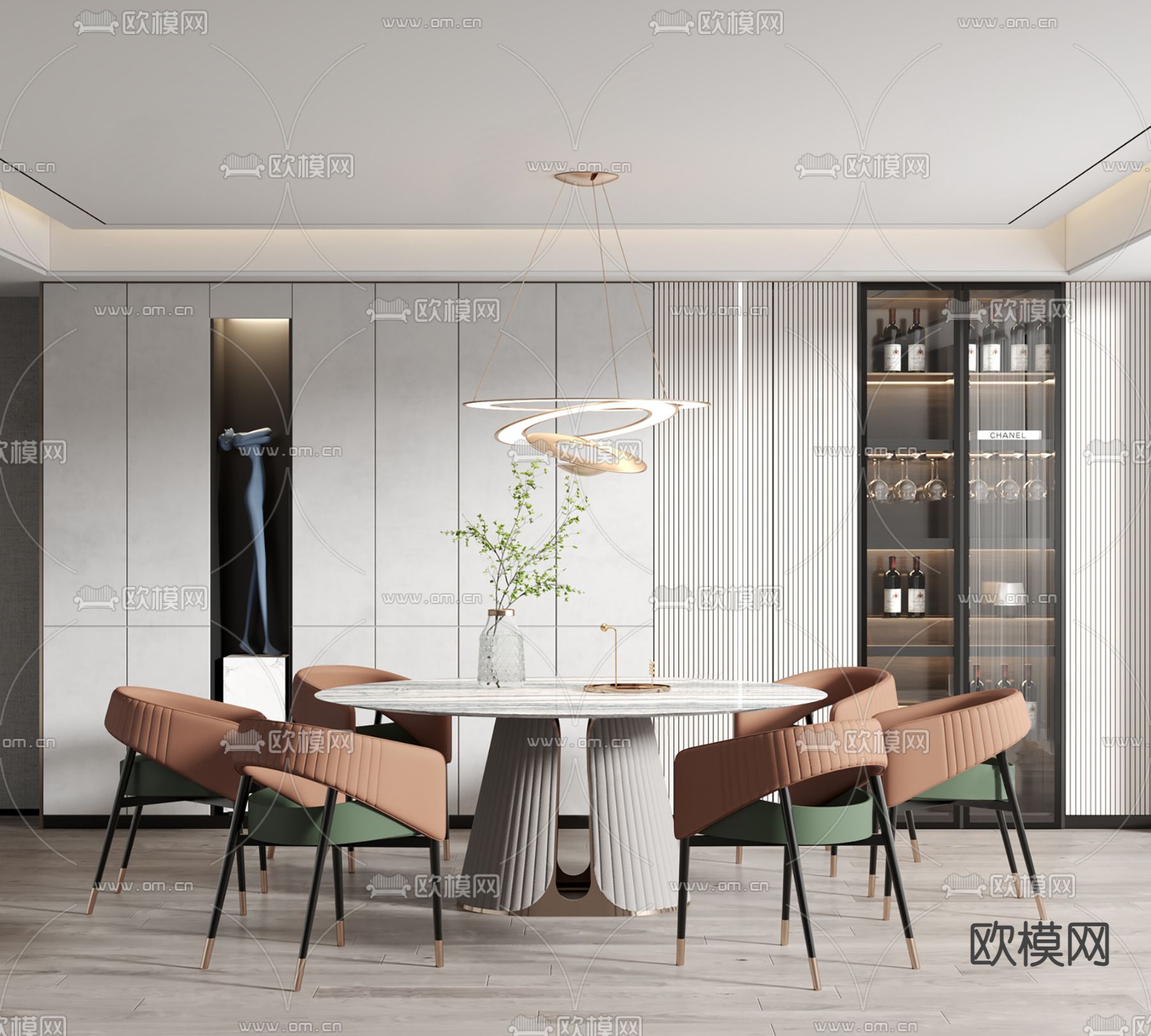 现代餐厅su模型