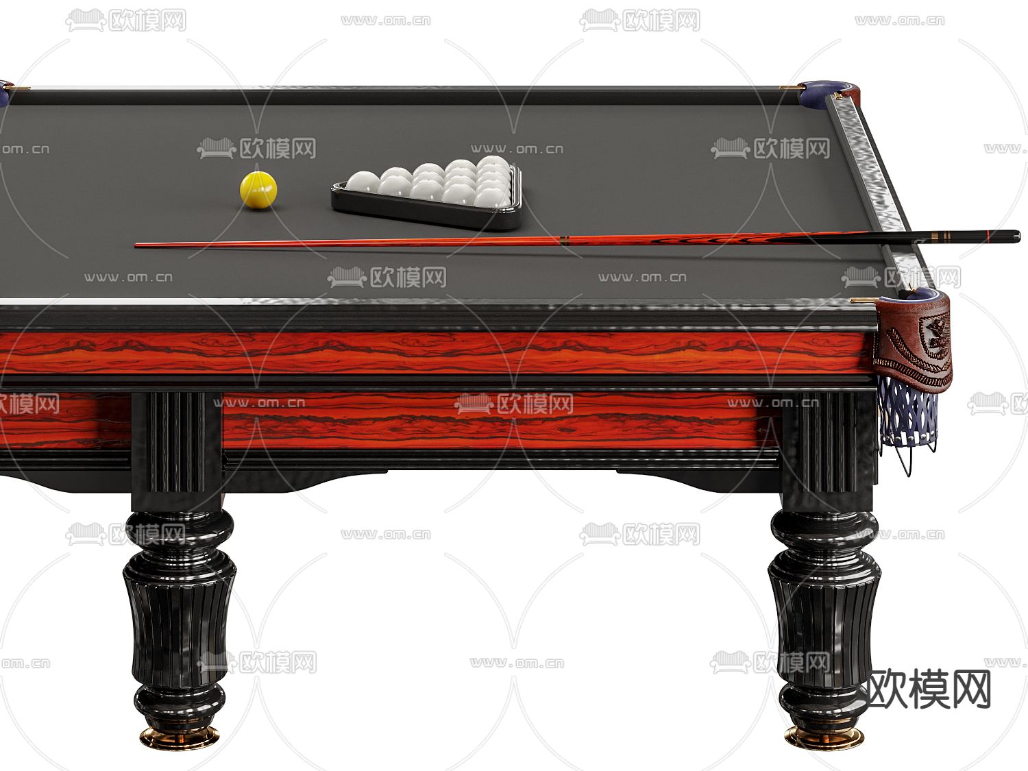 欧式台球桌3d模型下载（渲染图2）