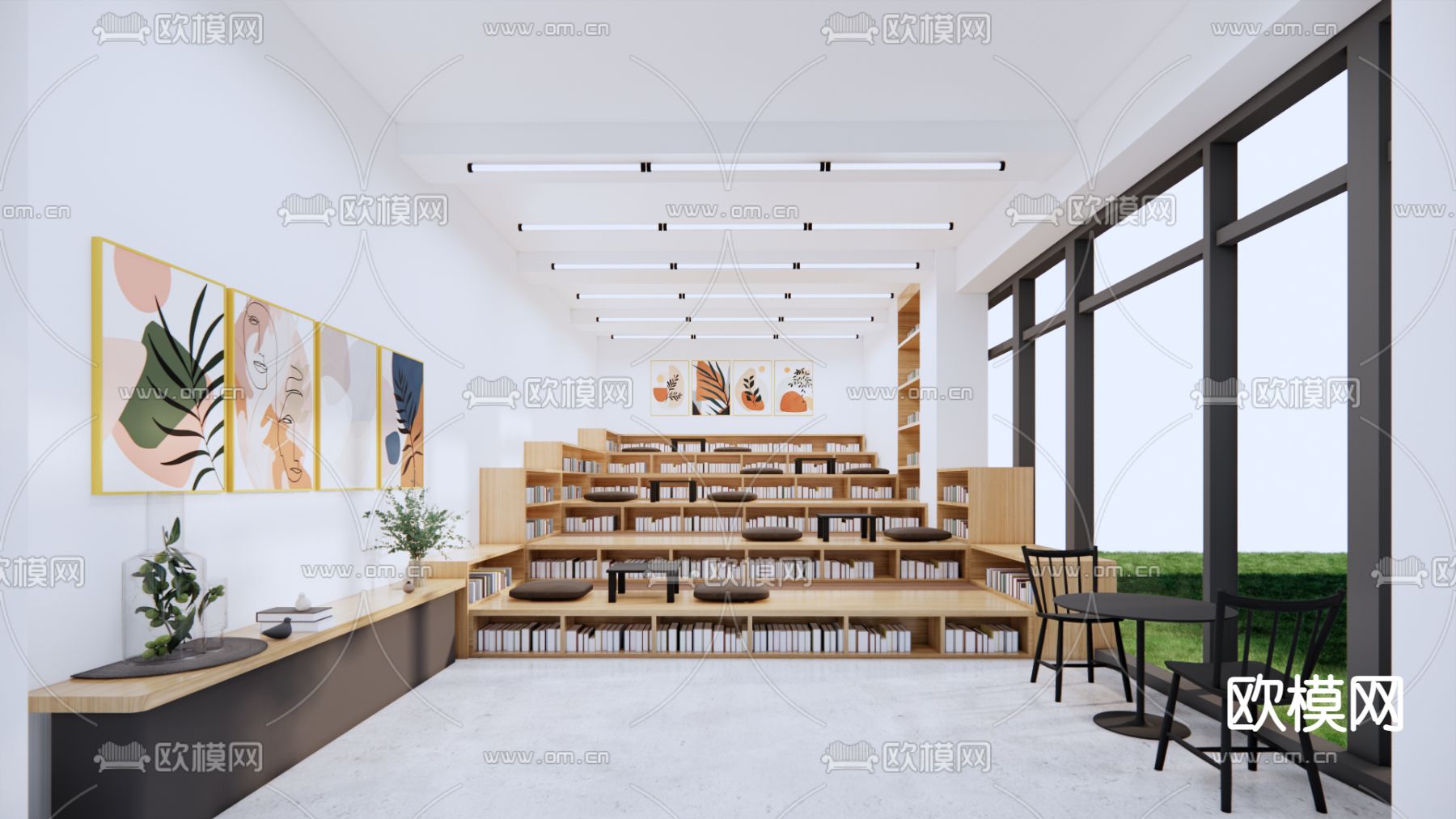 现代书店su模型