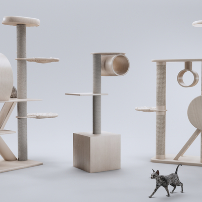  现代猫爬架su模型 