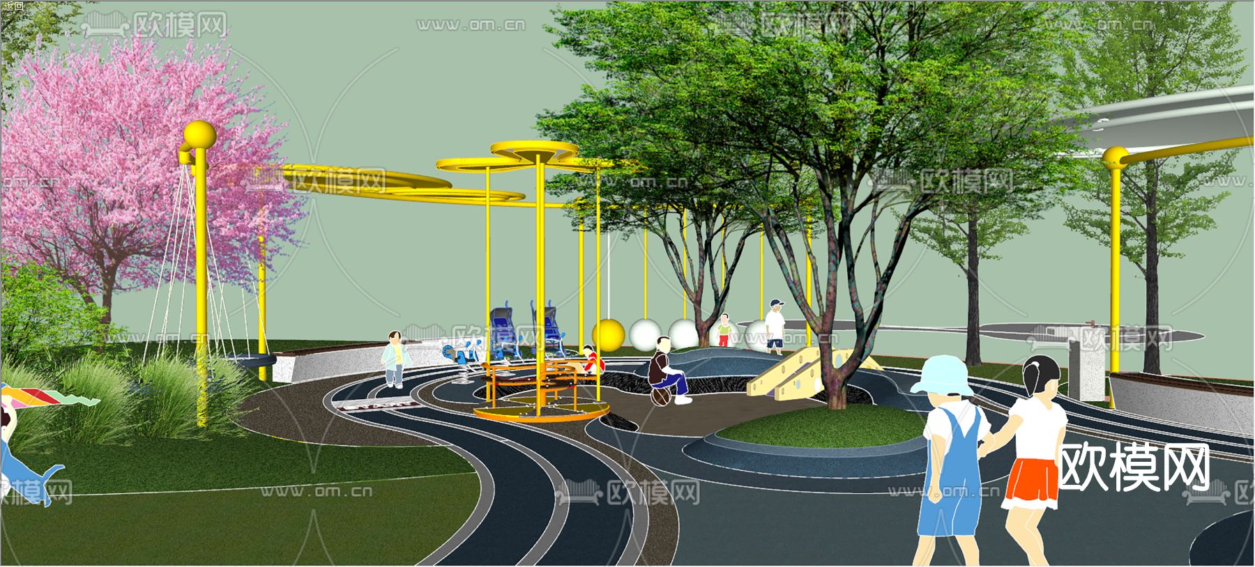 现代儿童乐园su模型下载（渲染图4）