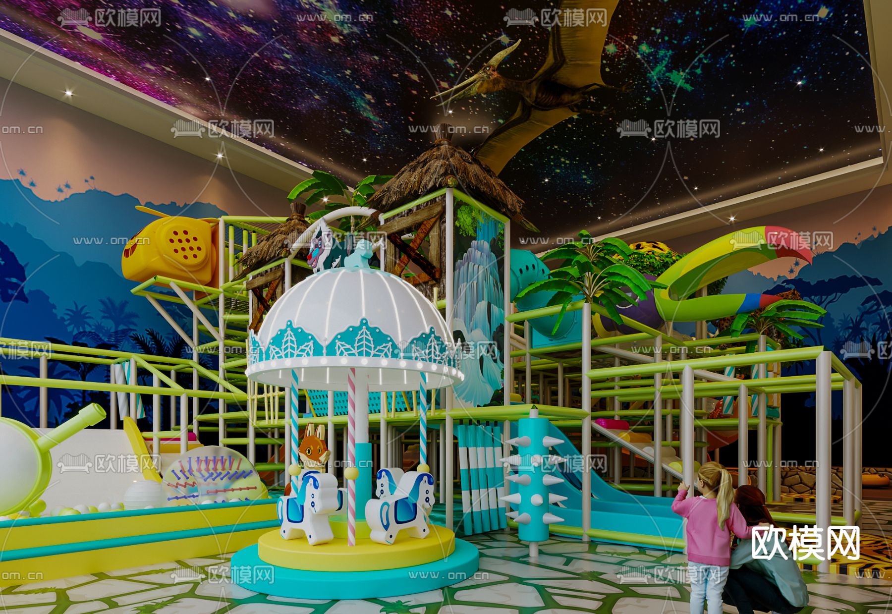 现代室内儿童乐园3d模型