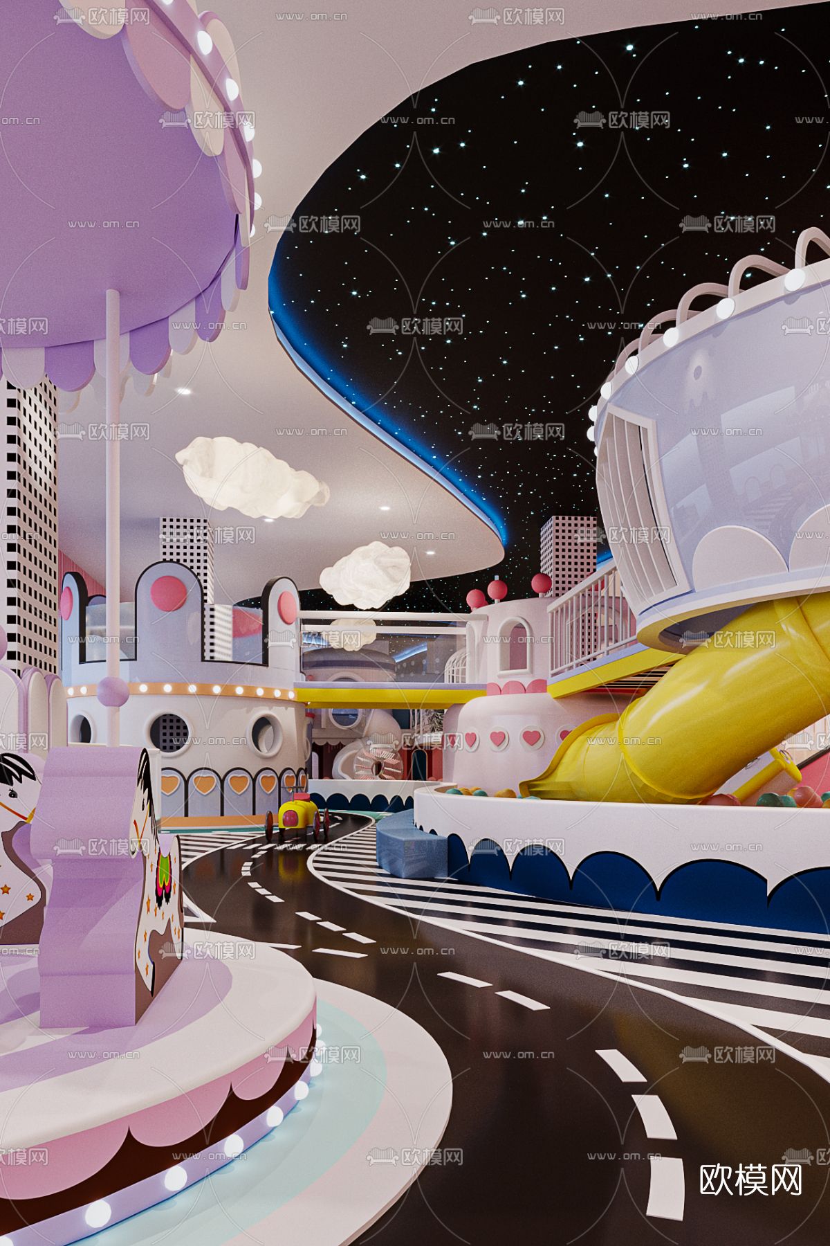现代室内儿童乐园3d模型下载（渲染图3）