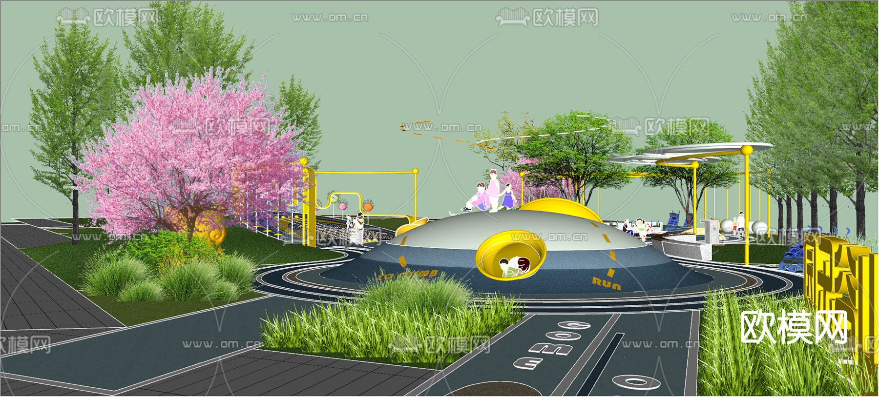 现代儿童乐园su模型下载（渲染图2）