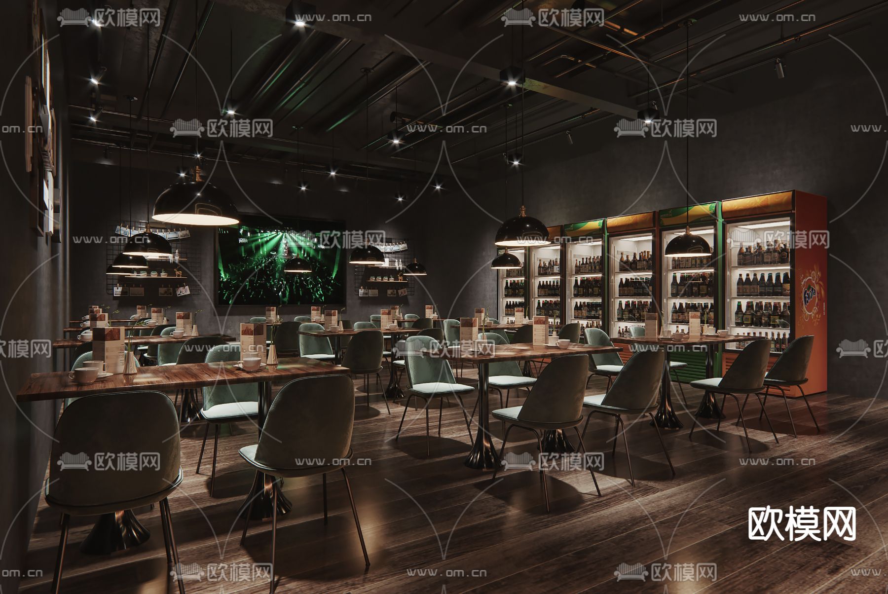 工业风音乐餐吧清吧3d模型