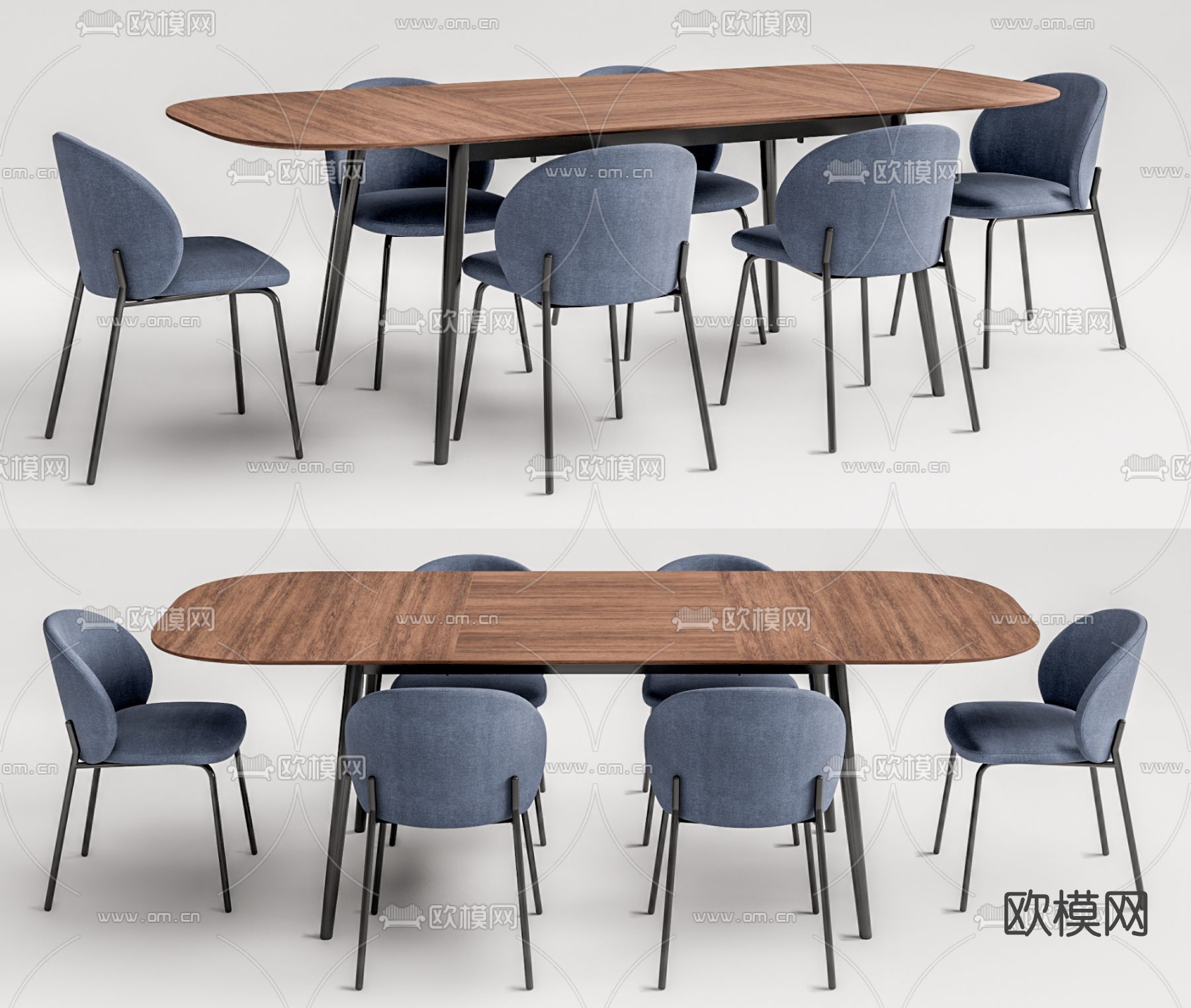 现代实木餐桌椅su模型下载（渲染图1）