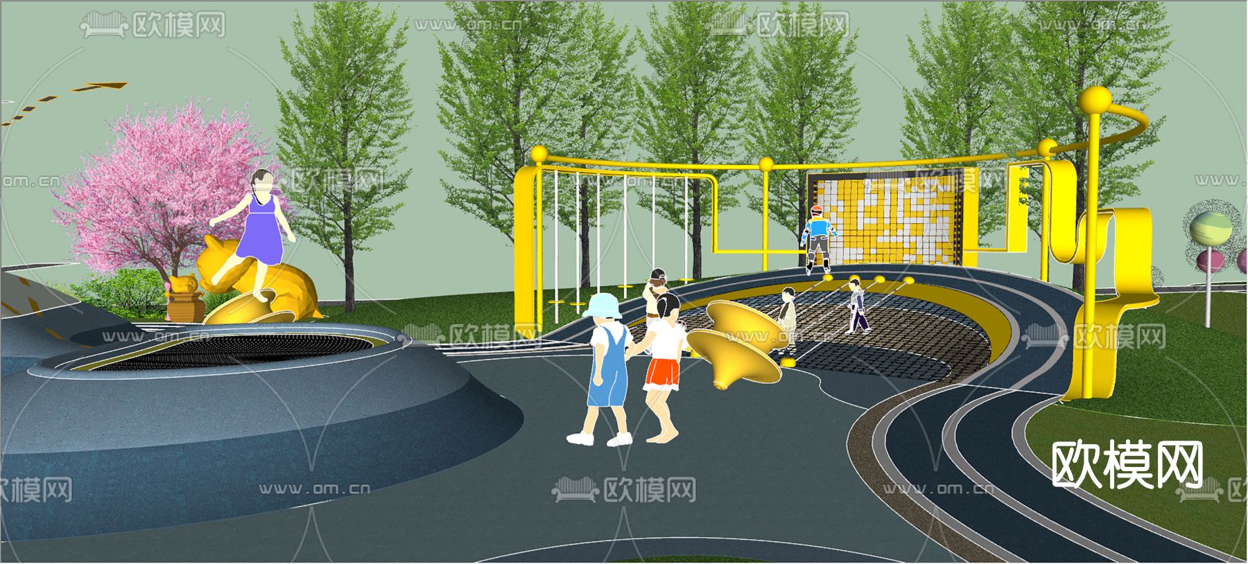 现代儿童乐园su模型下载（渲染图3）
