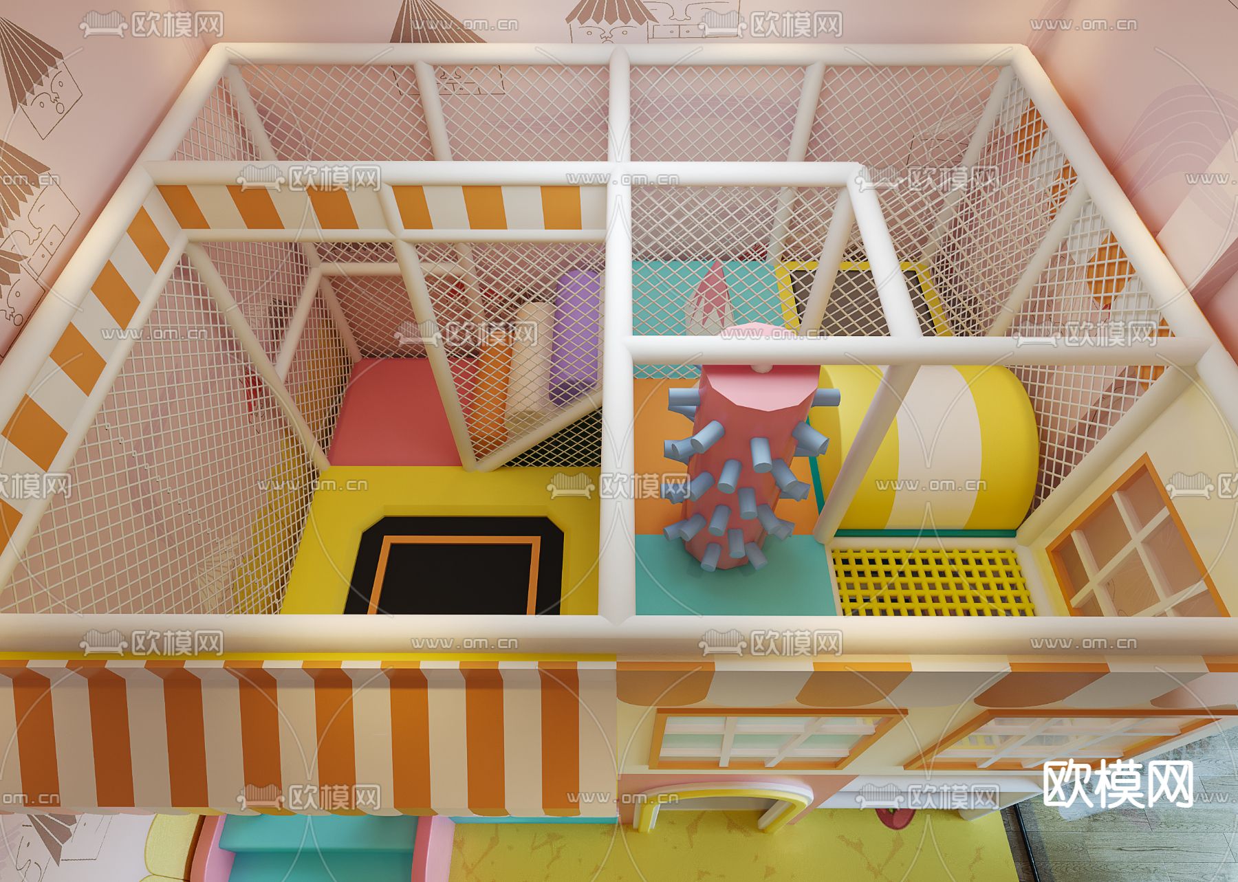 现代室内儿童乐园3d模型下载（渲染图2）
