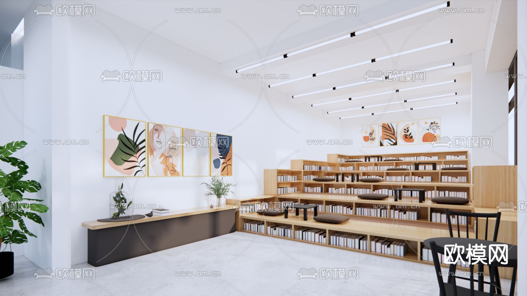 现代书店su模型