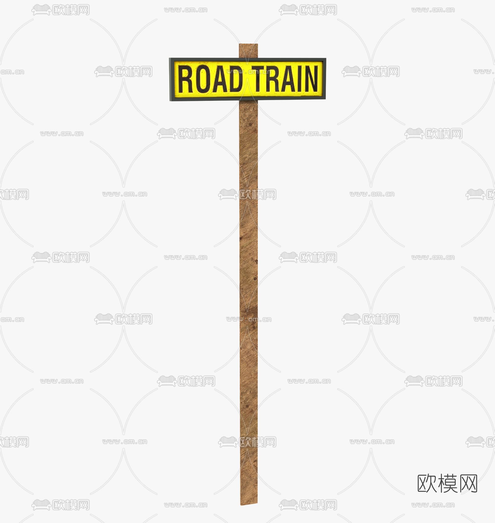 现代路标警示牌免费3d模型下载