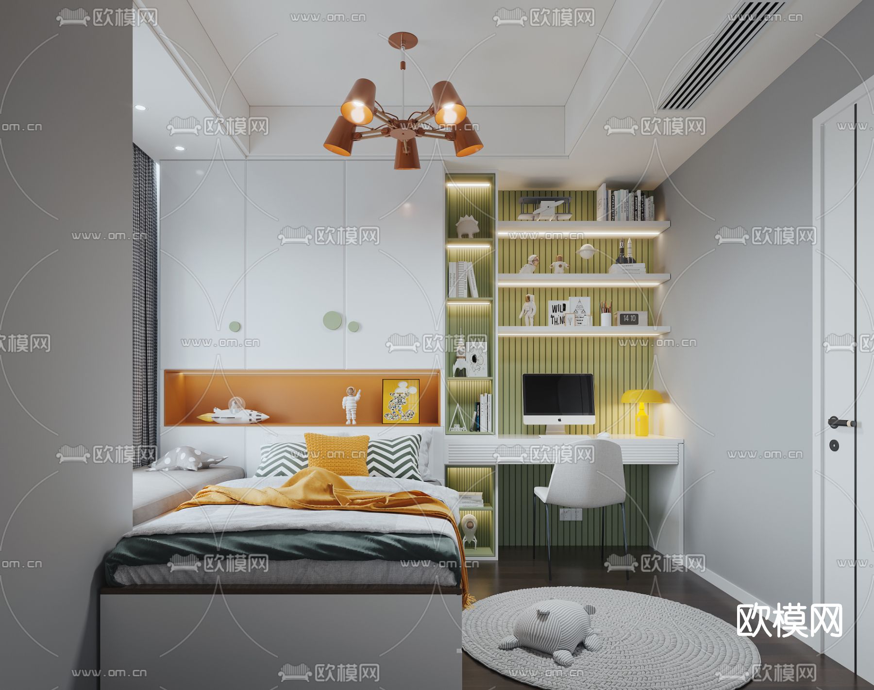 现代榻榻米儿童房3d模型
