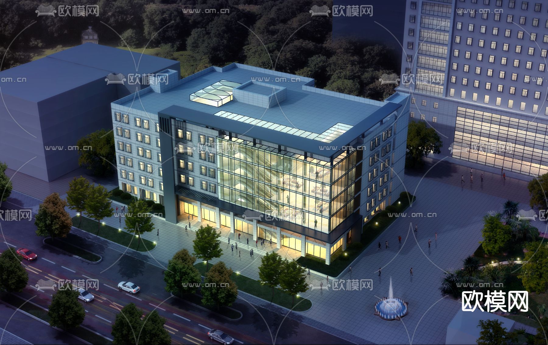 现代办公楼su模型下载_ID11632526_sketchup模型下载-欧模网