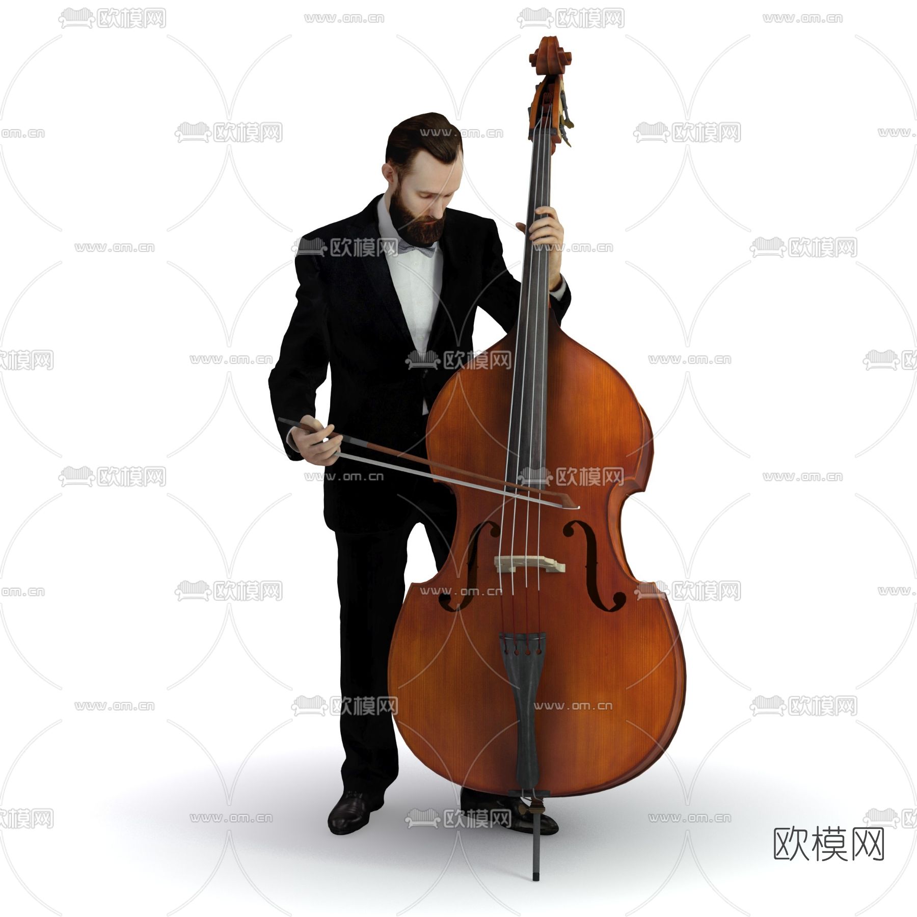 现代大提琴手免费3d模型下载
