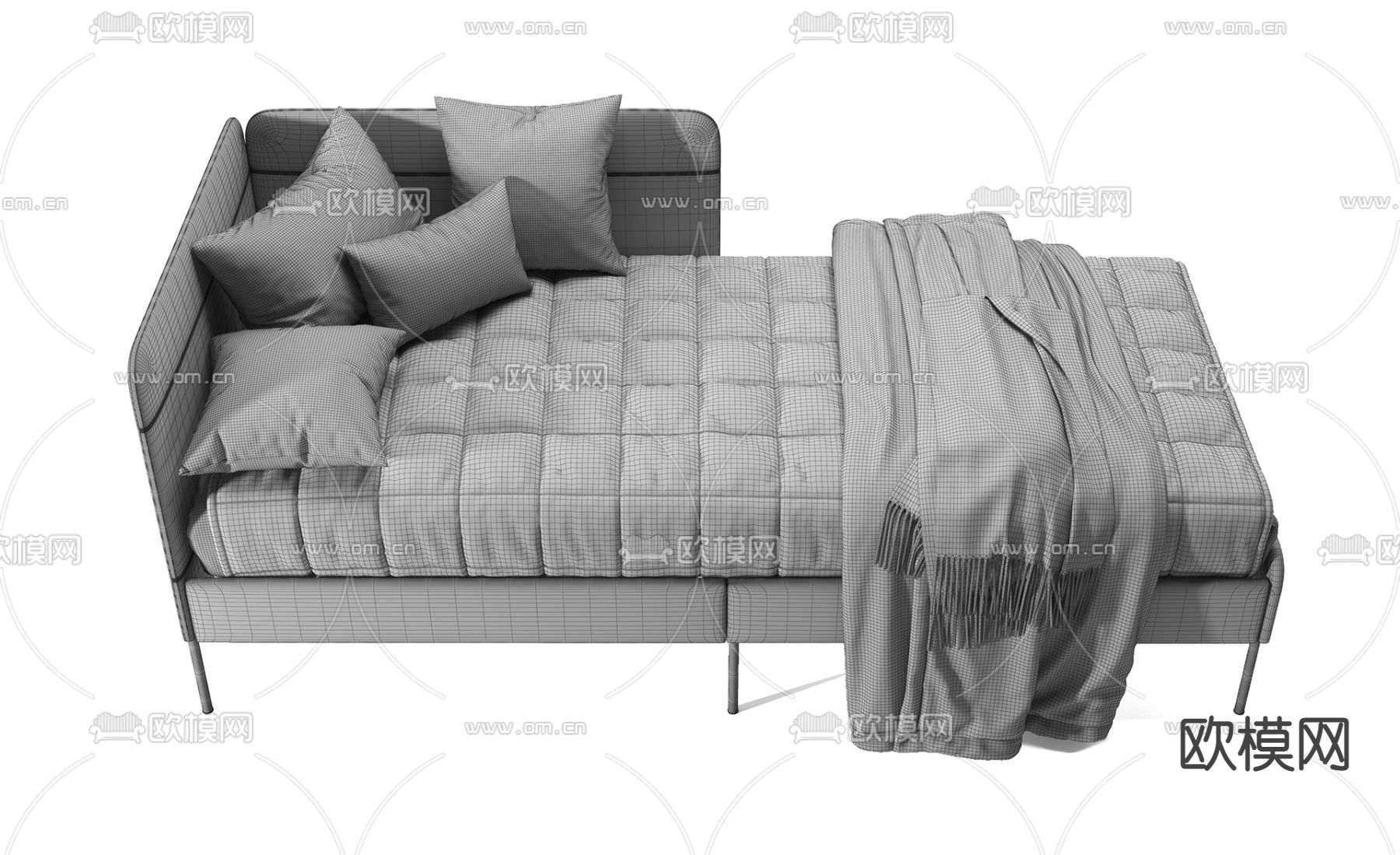 现代布艺儿童床3d模型下载（渲染图4）