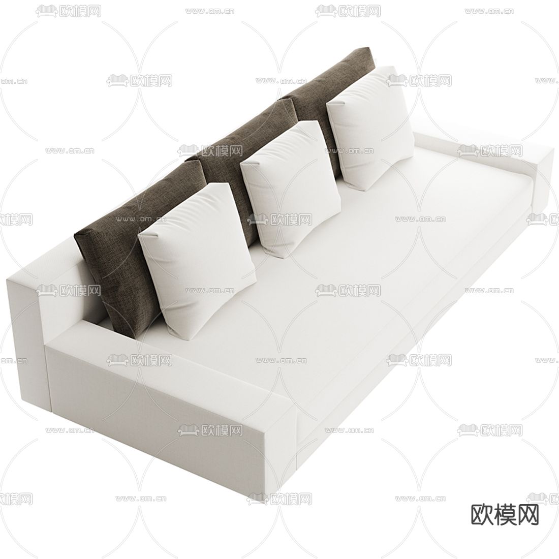 现代布艺多人沙发 三人沙发3d模型