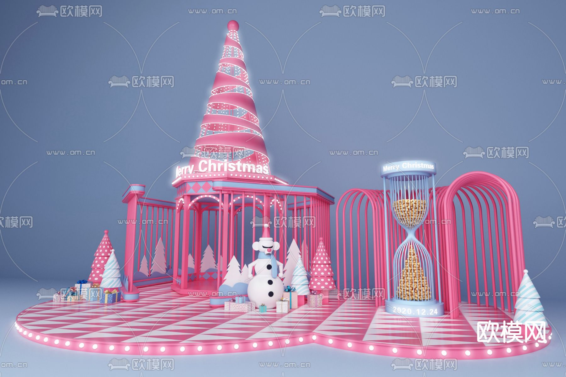 现代圣诞节美陈3d模型