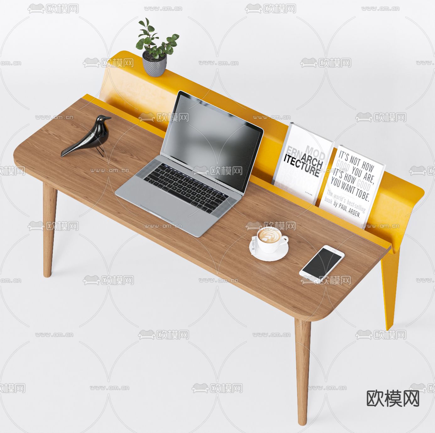 现代书桌3d模型
