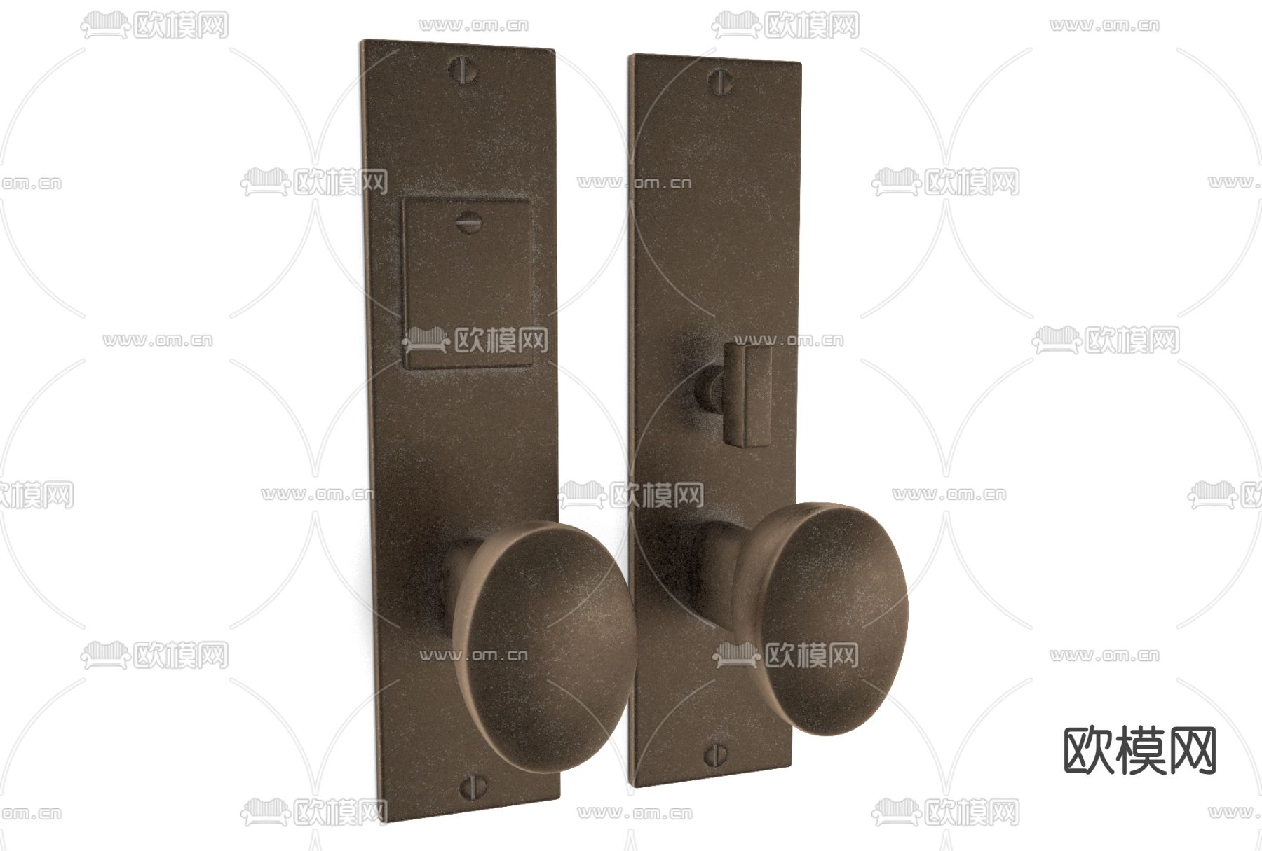 现代金属门把手免费3d模型下载