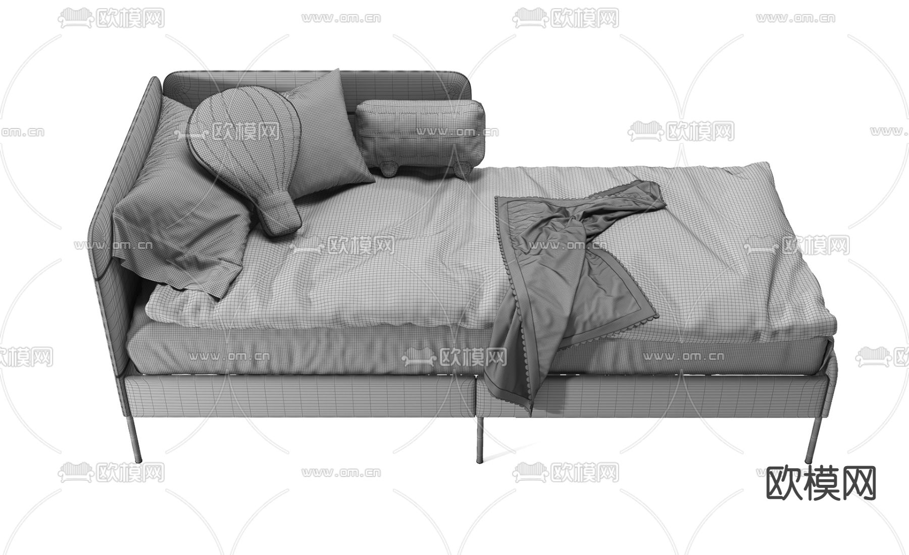 现代布艺儿童床3d模型下载（渲染图5）