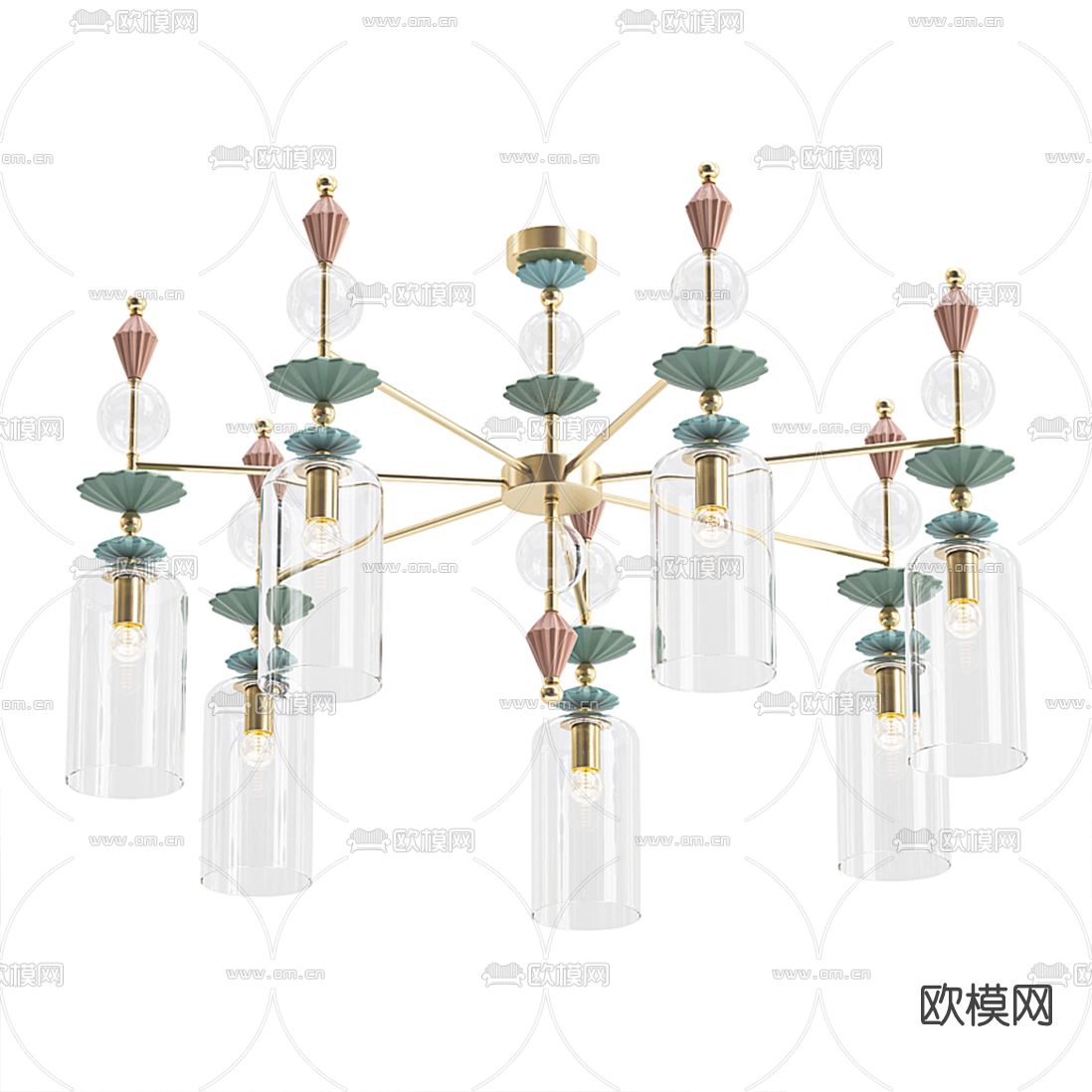 现代轻奢水晶吊灯免费3d模型下载